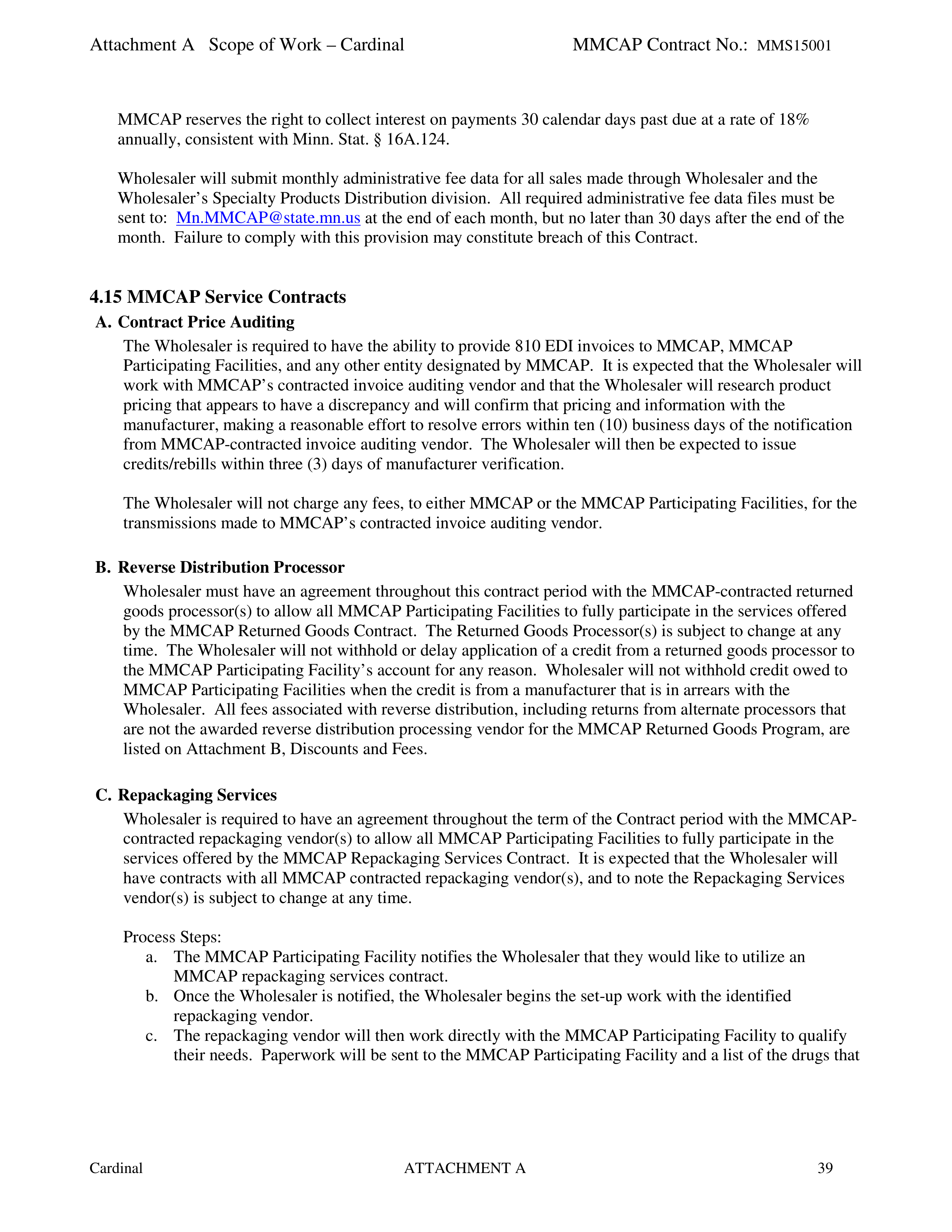 Cardinal Health Pharmaceutical Wholesaler Services Contract — page 53
