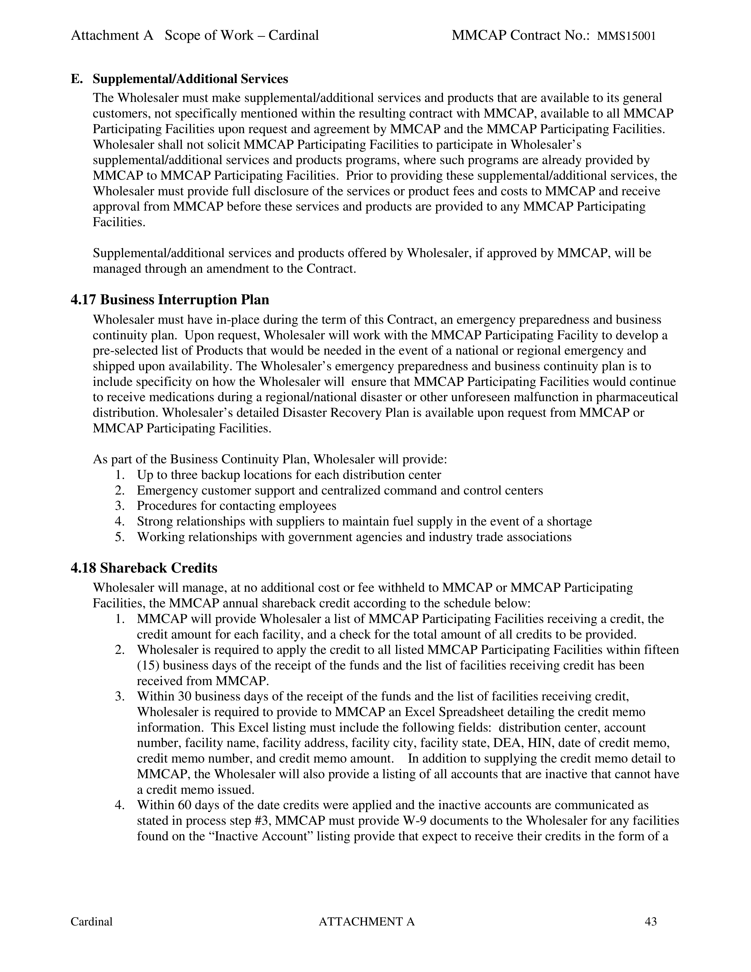 Cardinal Health Pharmaceutical Wholesaler Services Contract — page 57