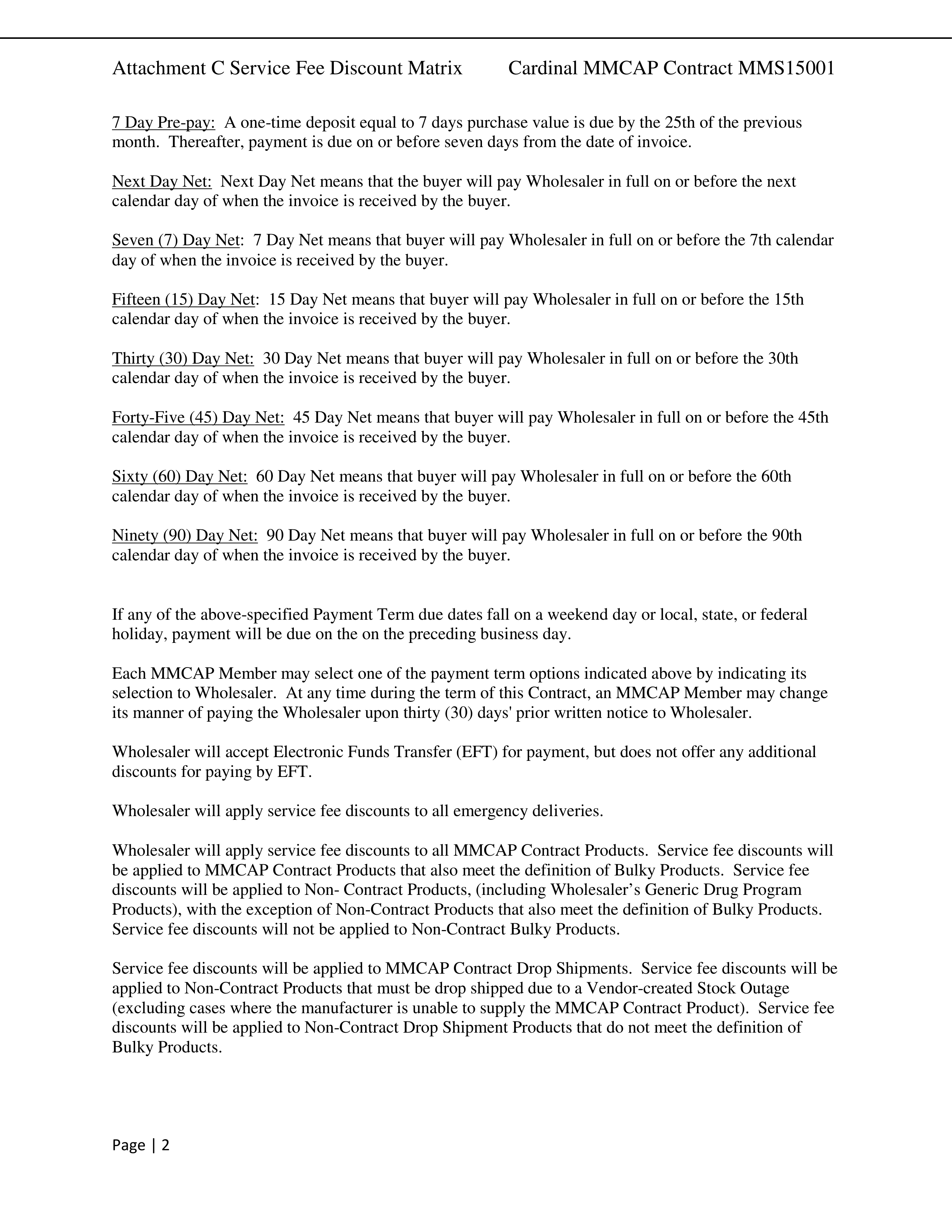 Cardinal Health Pharmaceutical Wholesaler Services Contract — page 74