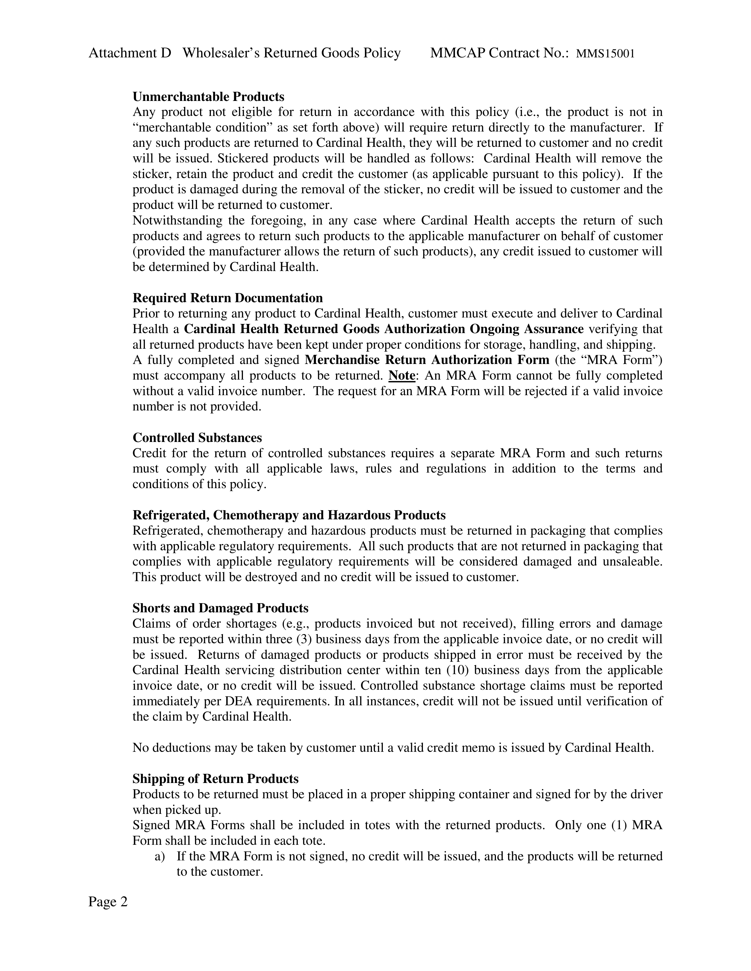 Cardinal Health Pharmaceutical Wholesaler Services Contract — page 78