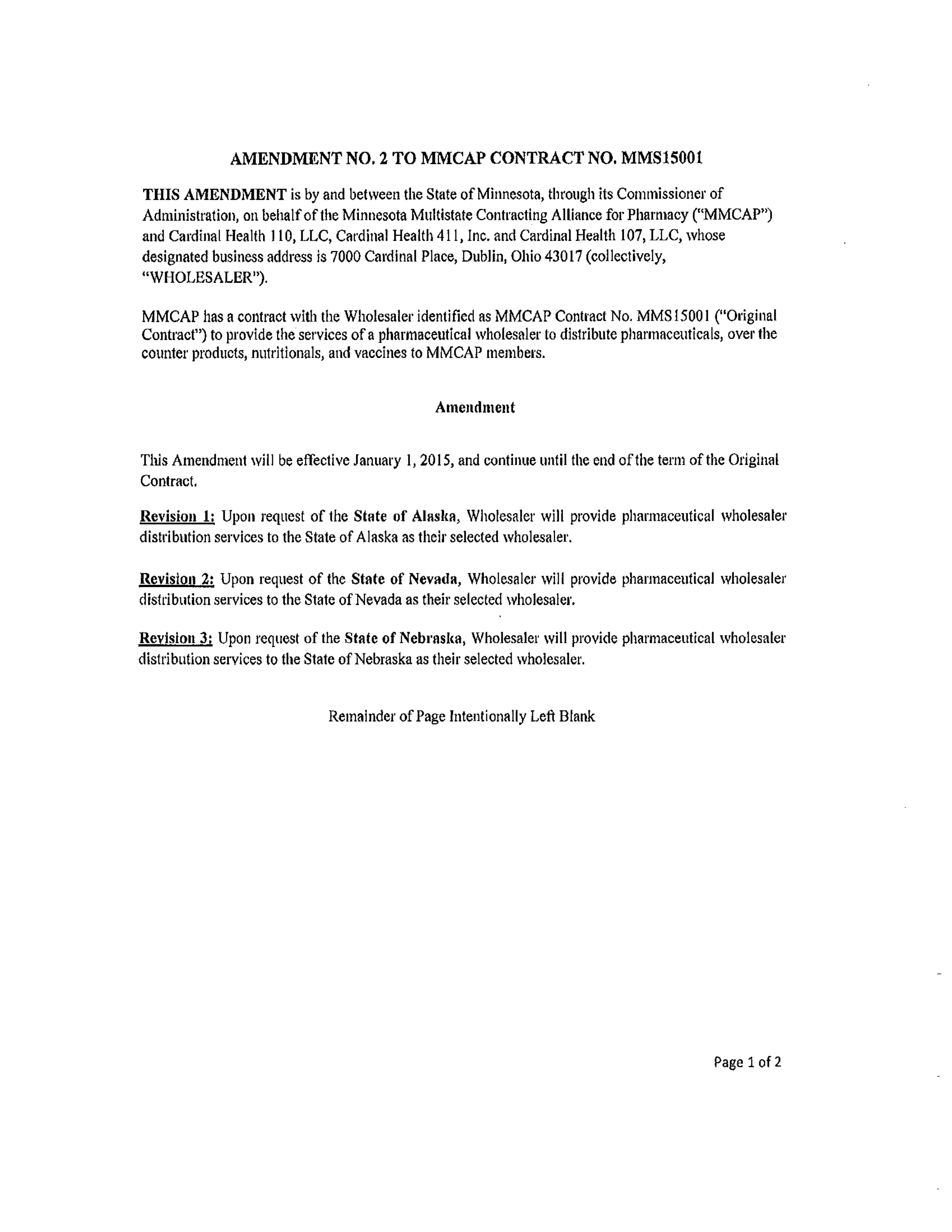 Cardinal Health Pharmaceutical Wholesaler Services Contract — page 84