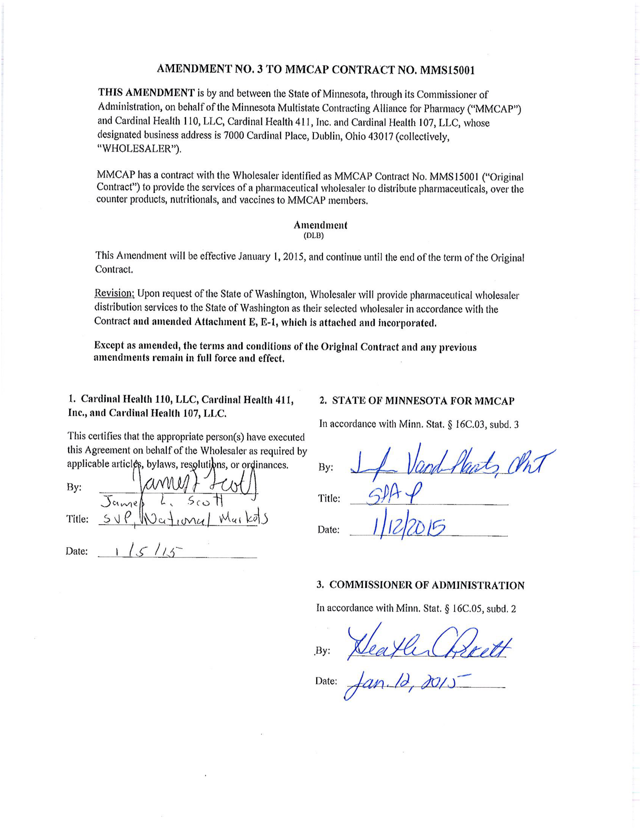 Cardinal Health Pharmaceutical Wholesaler Services Contract — page 86