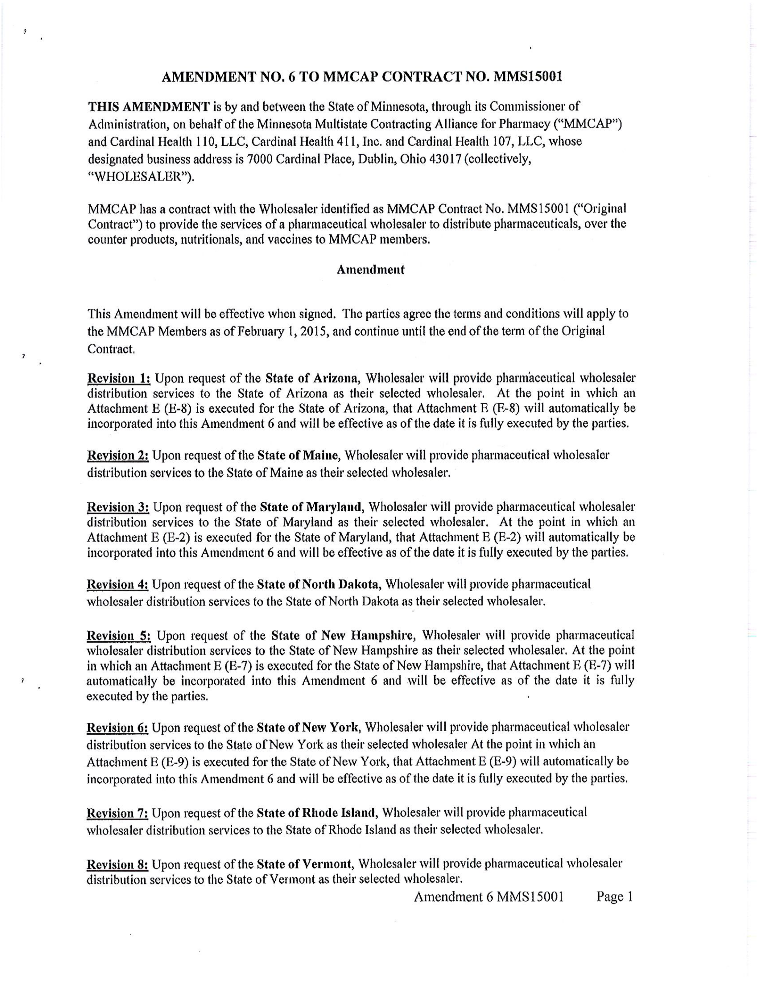 Cardinal Health Pharmaceutical Wholesaler Services Contract — page 91