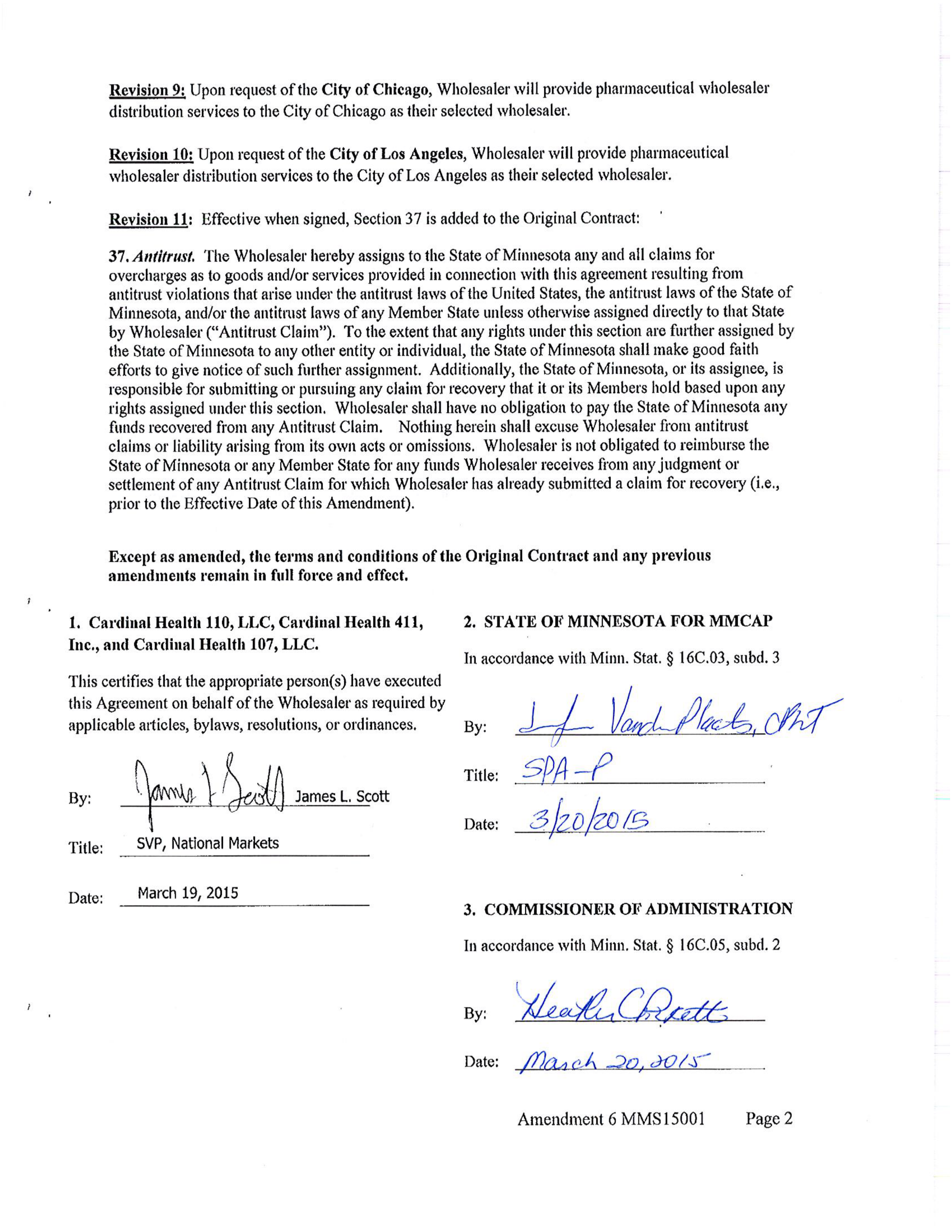 Cardinal Health Pharmaceutical Wholesaler Services Contract — page 92