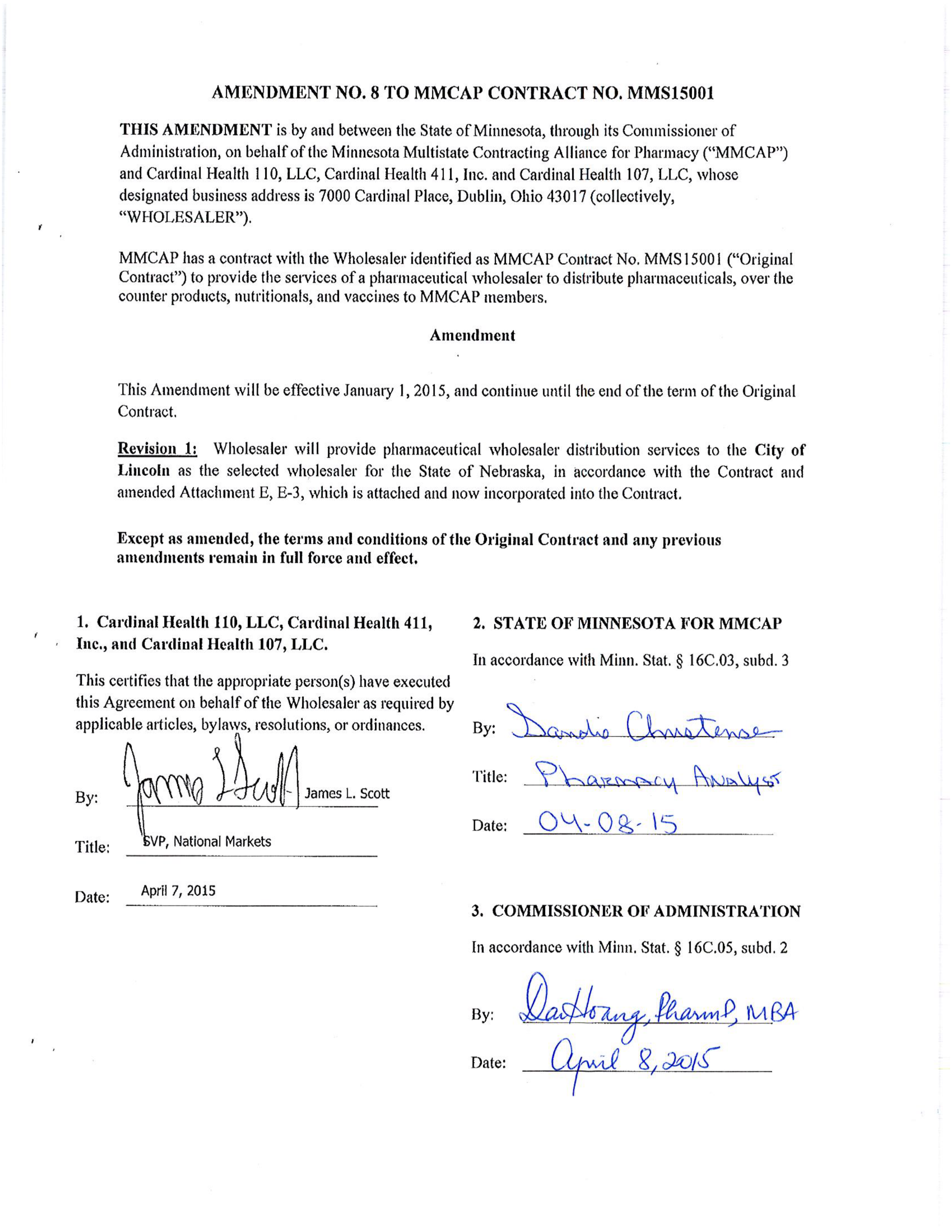 Cardinal Health Pharmaceutical Wholesaler Services Contract — page 94