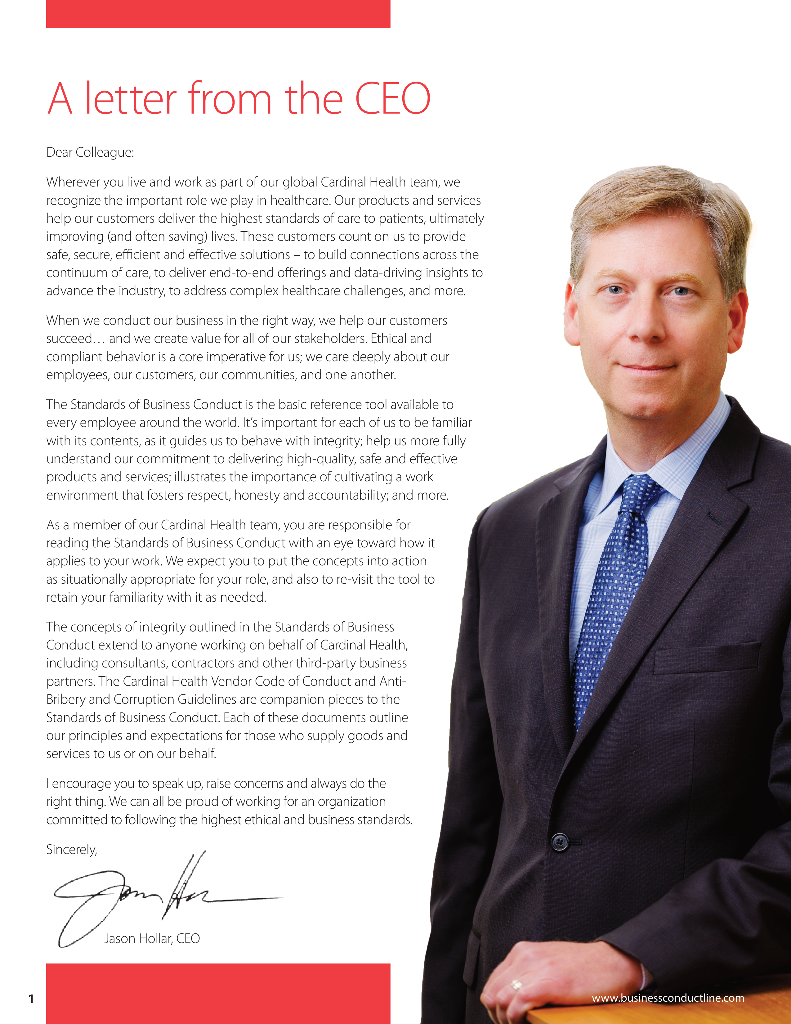 Cardinal Health Standards of Business Conduct Handbook — page 2