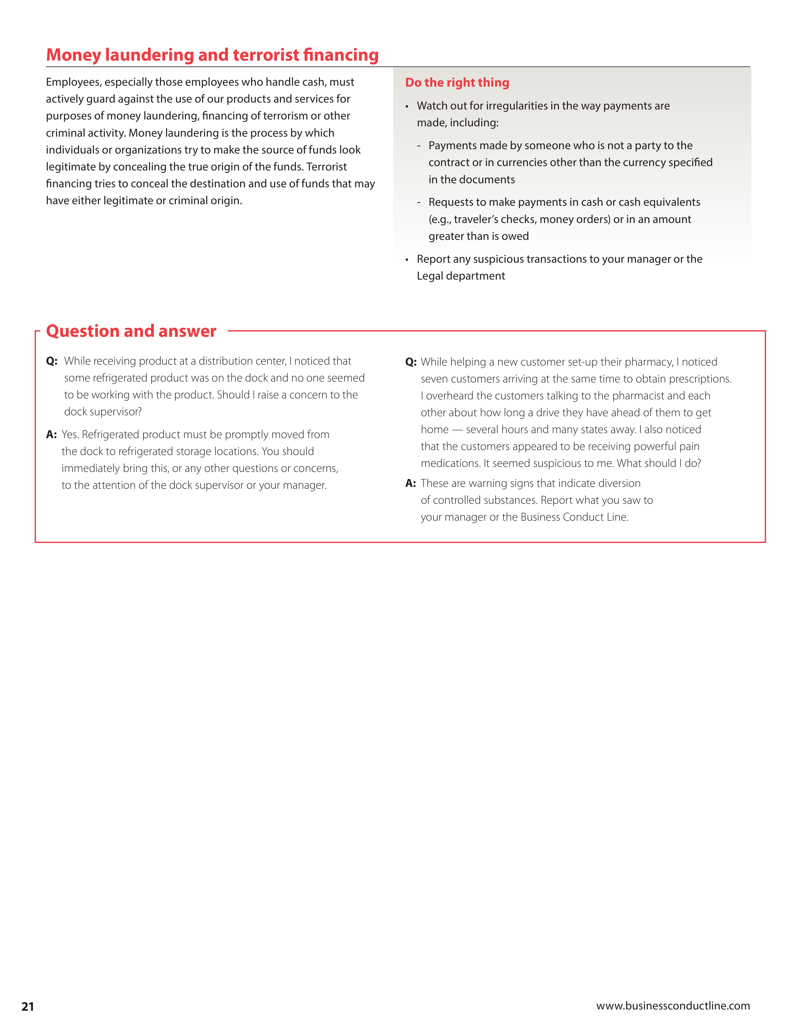 Cardinal Health Standards of Business Conduct Handbook — page 22