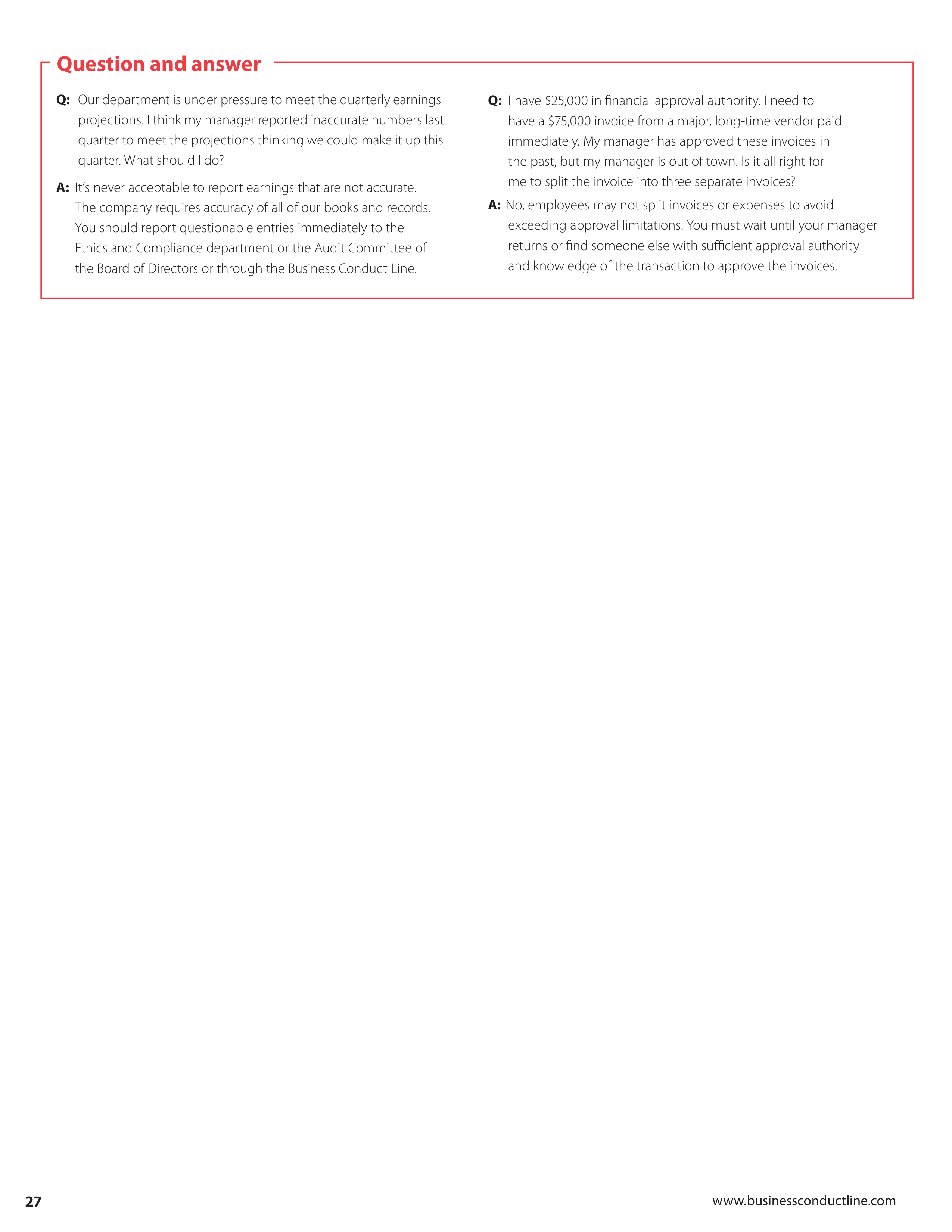 Cardinal Health Standards of Business Conduct Handbook — page 28