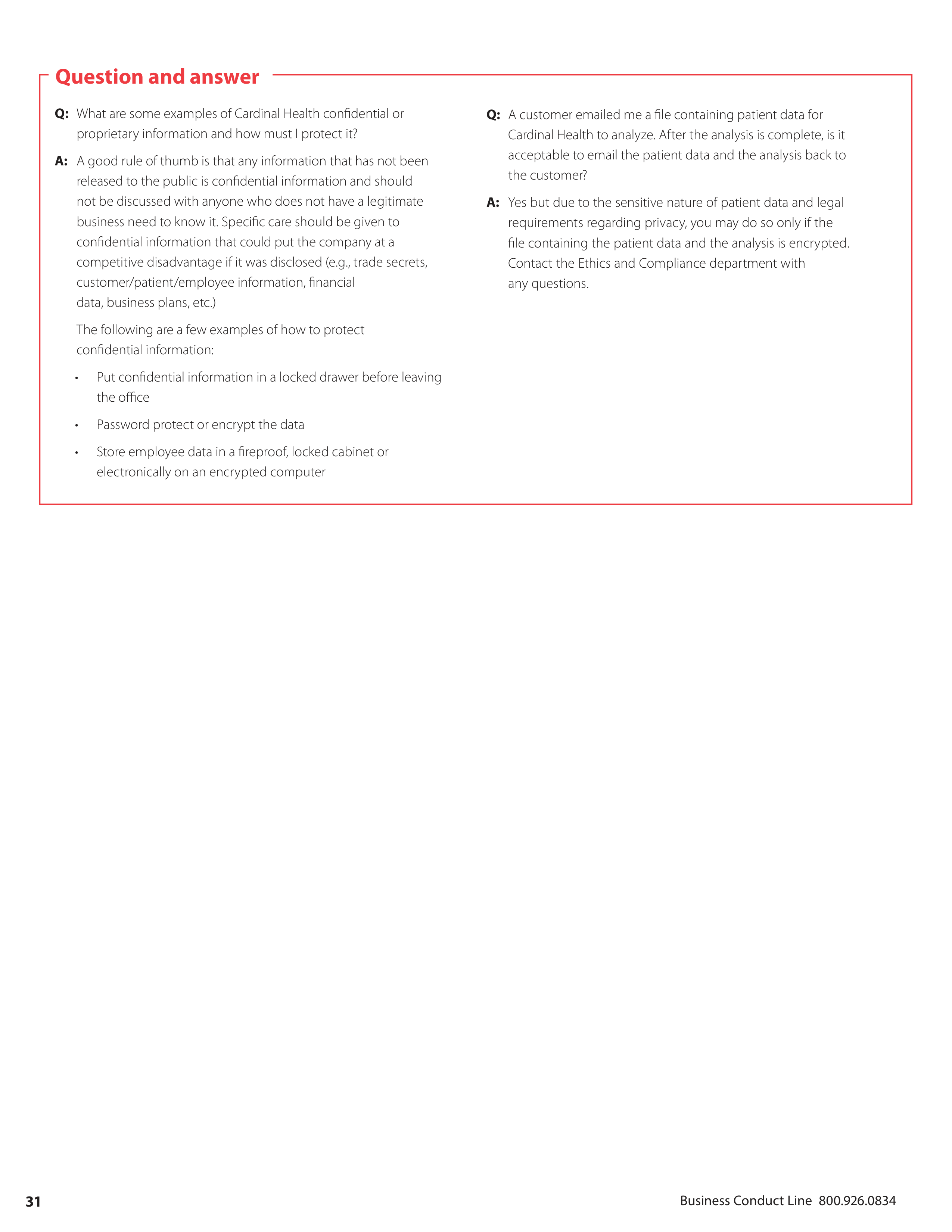 Cardinal Health Standards of Business Conduct Handbook — page 32