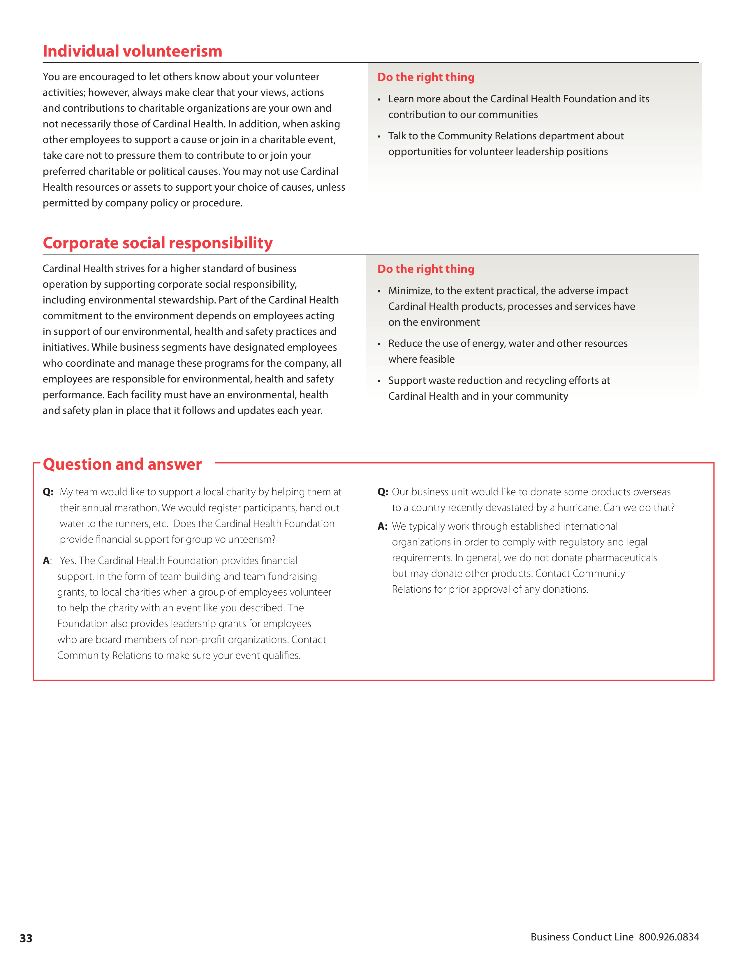 Cardinal Health Standards of Business Conduct Handbook — page 34