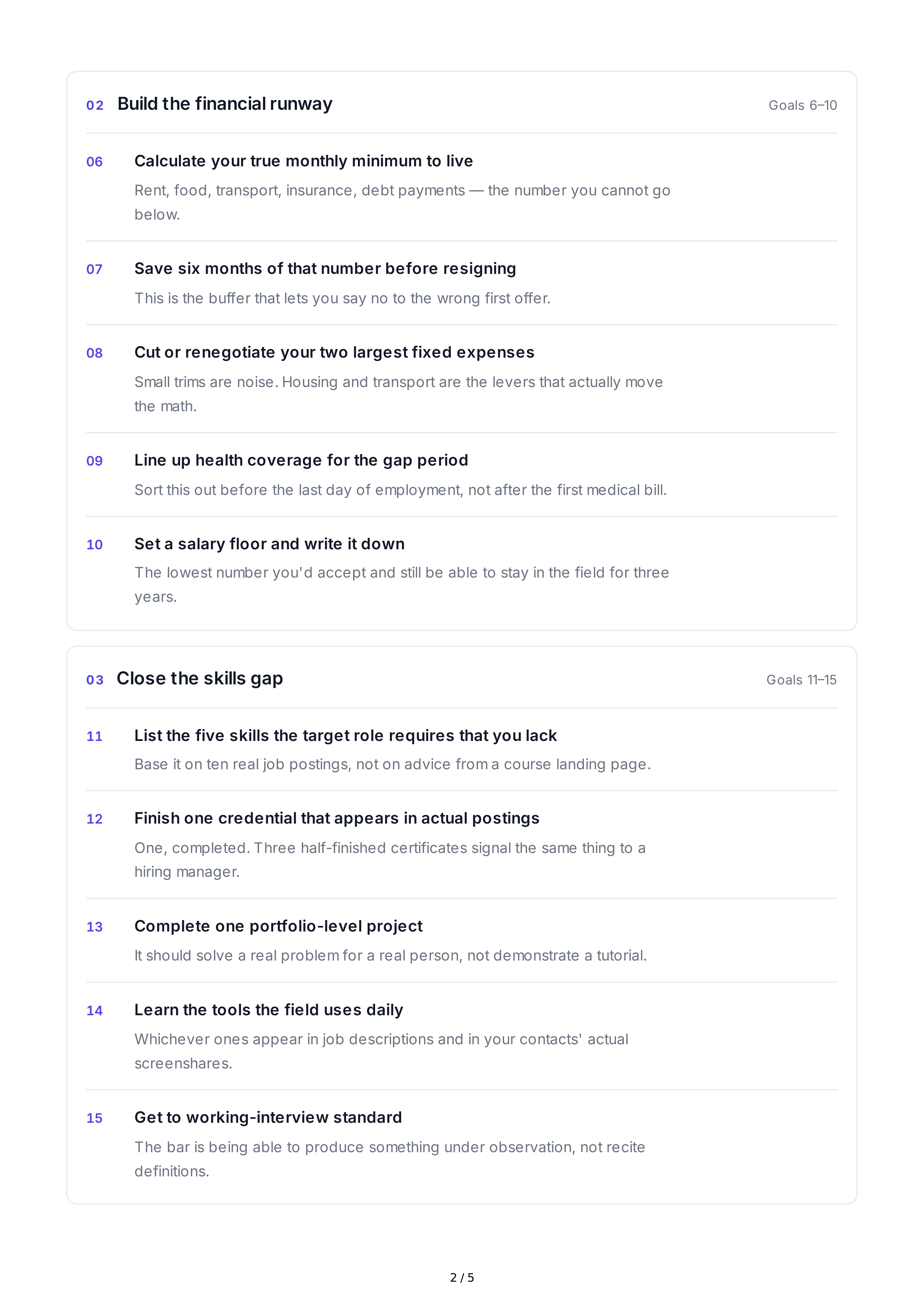 Career Change Life Goals — page 2