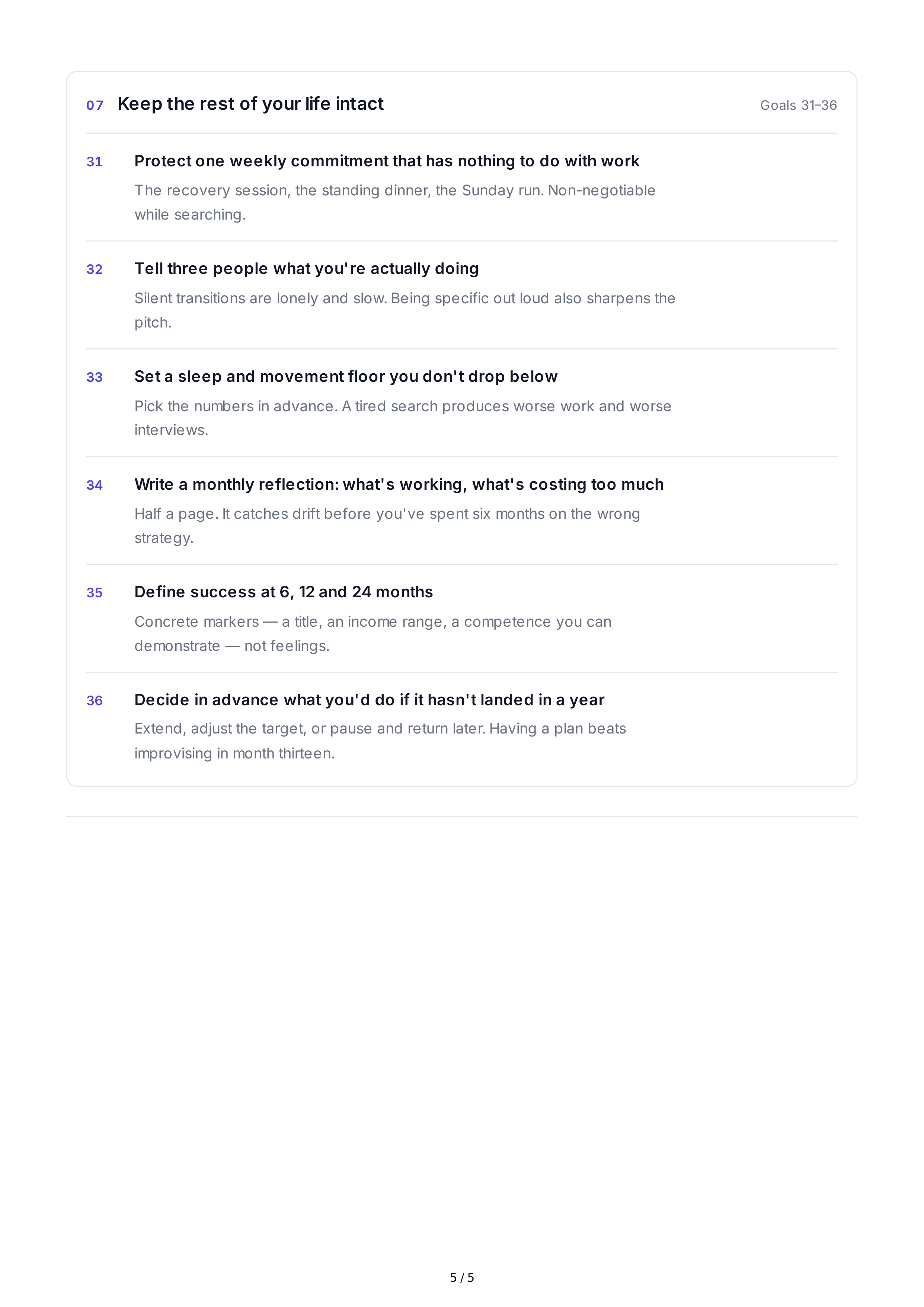 Career Change Life Goals — page 5
