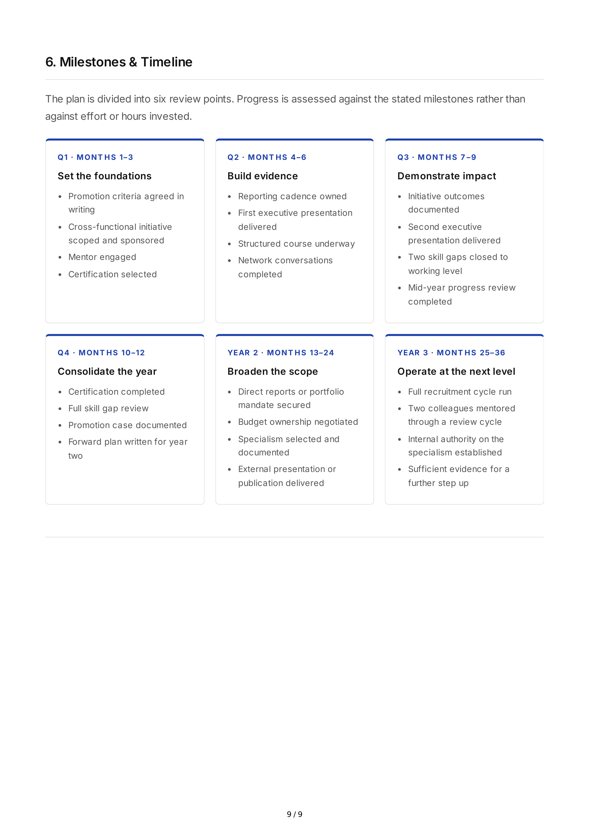 Career Opportunity Professional Goals — page 9
