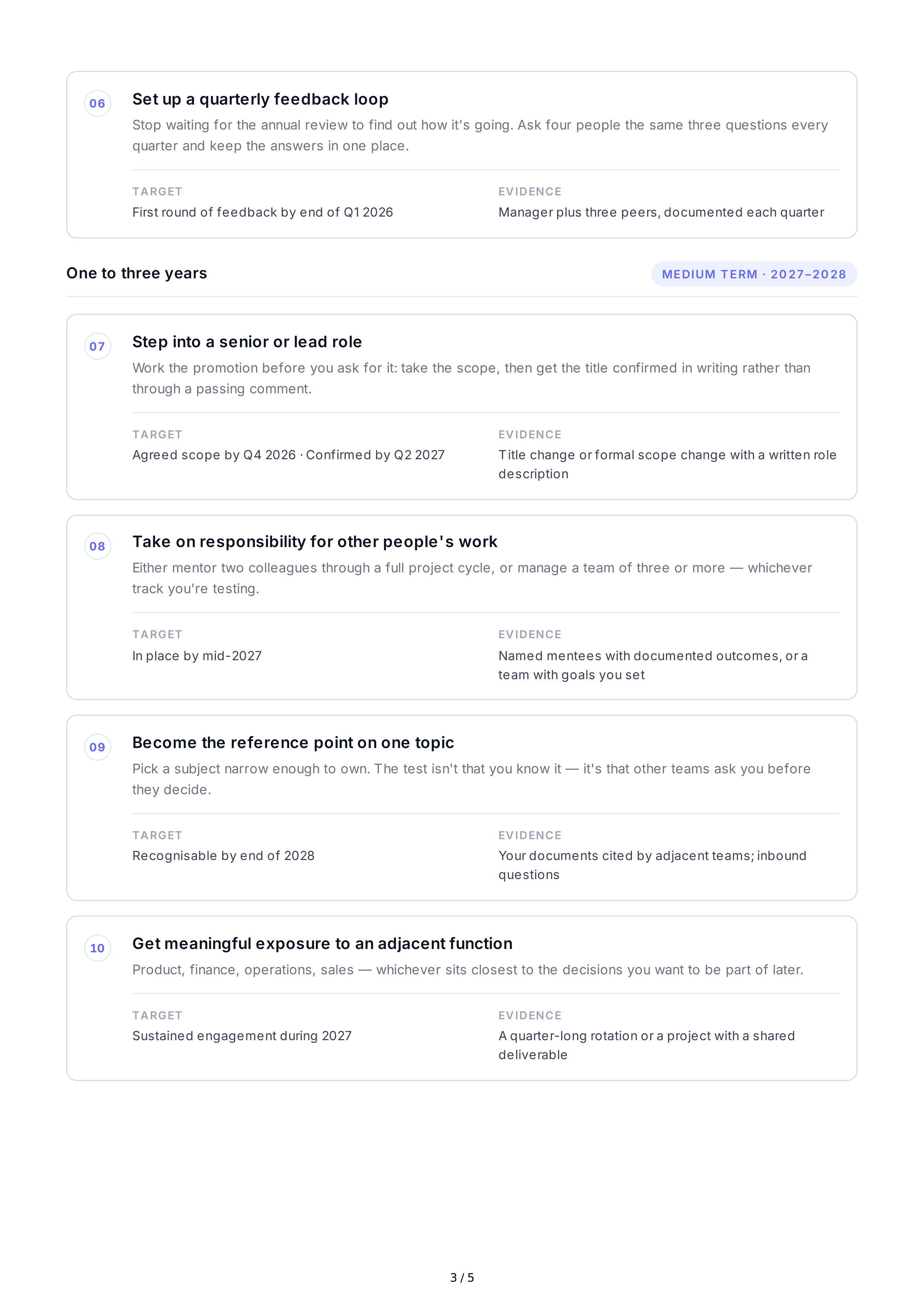 Career Planning Professional Goals — page 3