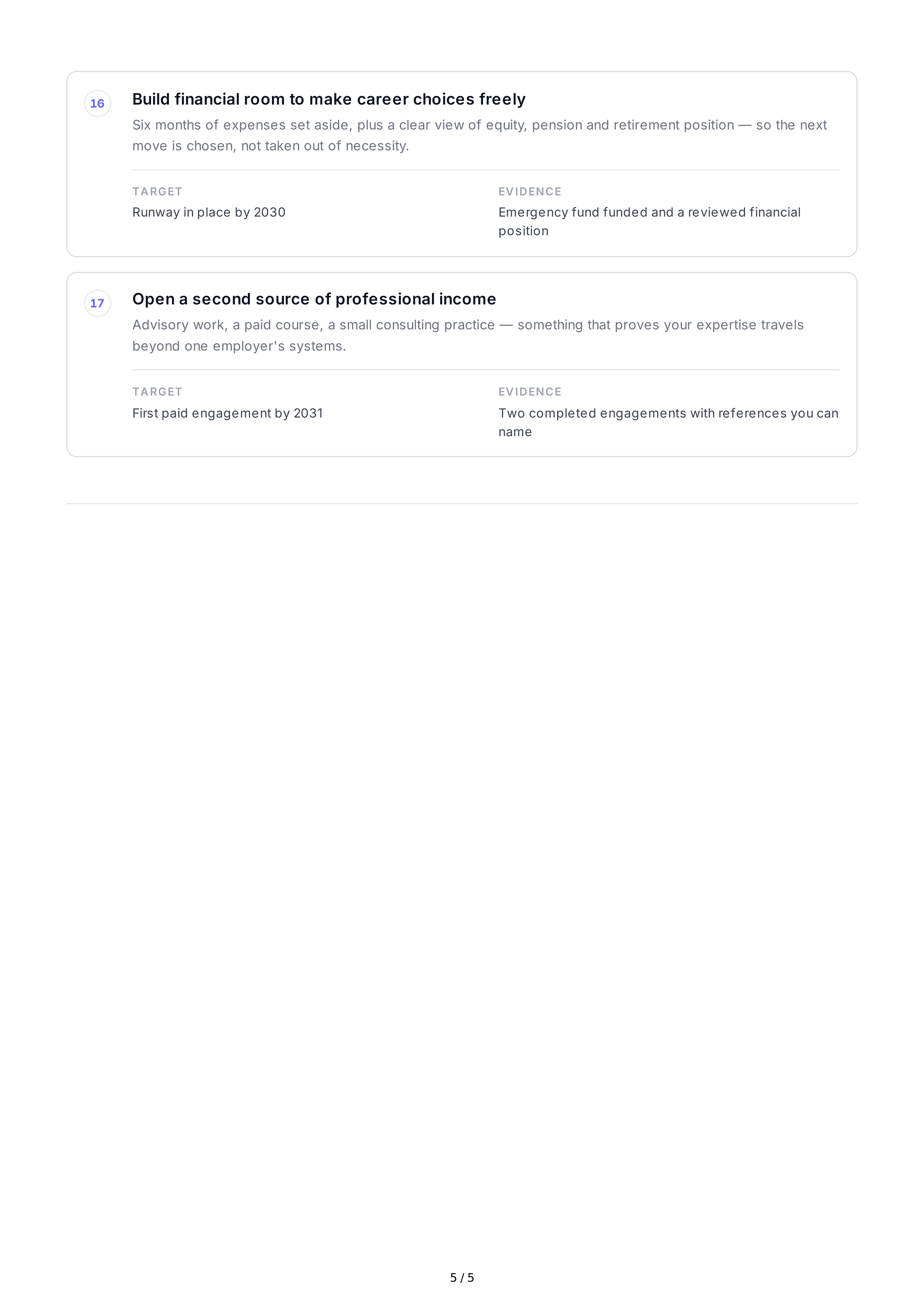 Career Planning Professional Goals — page 5