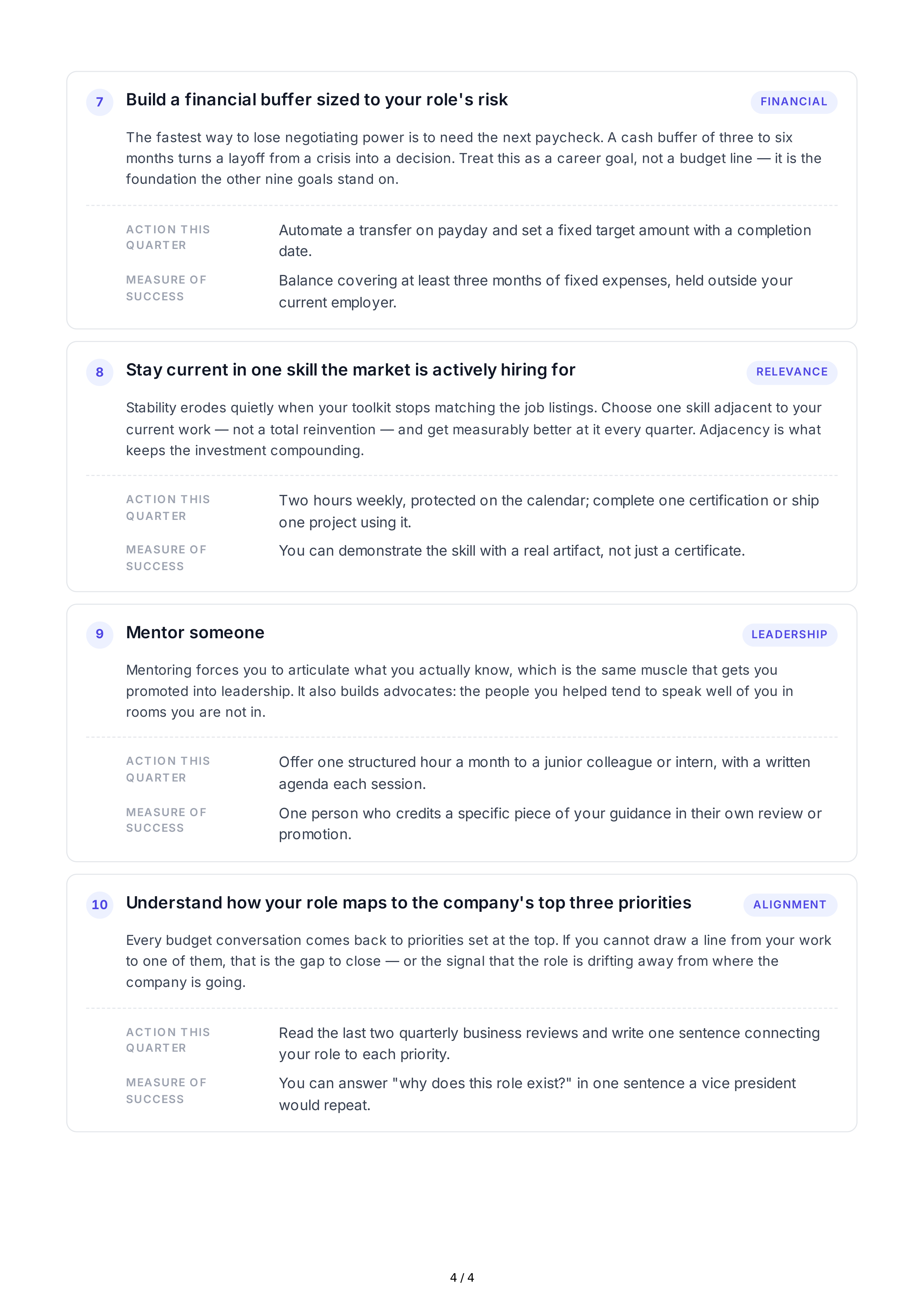 Career Stability Professional Goals — page 4
