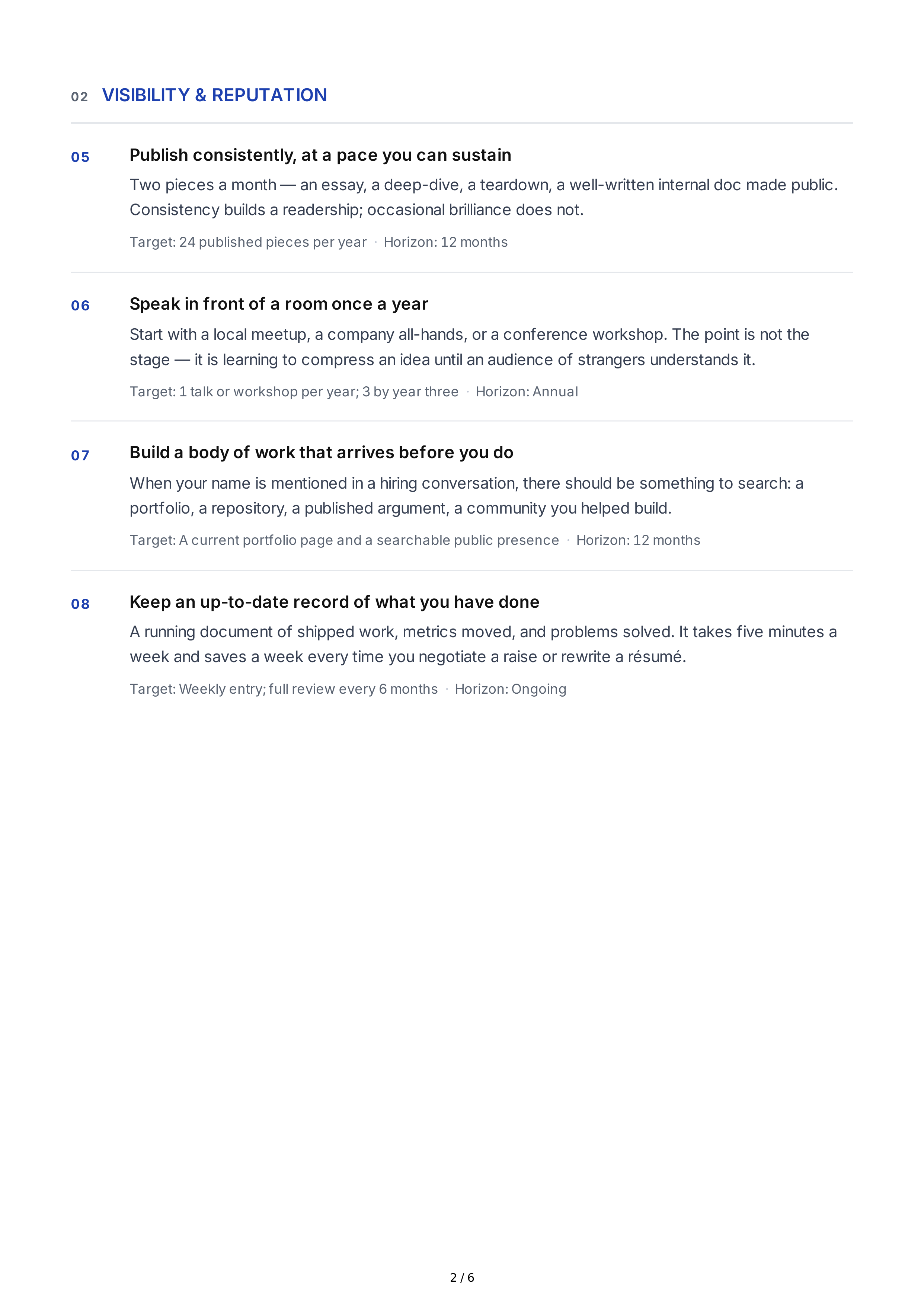 Career Success Life Goals — page 2