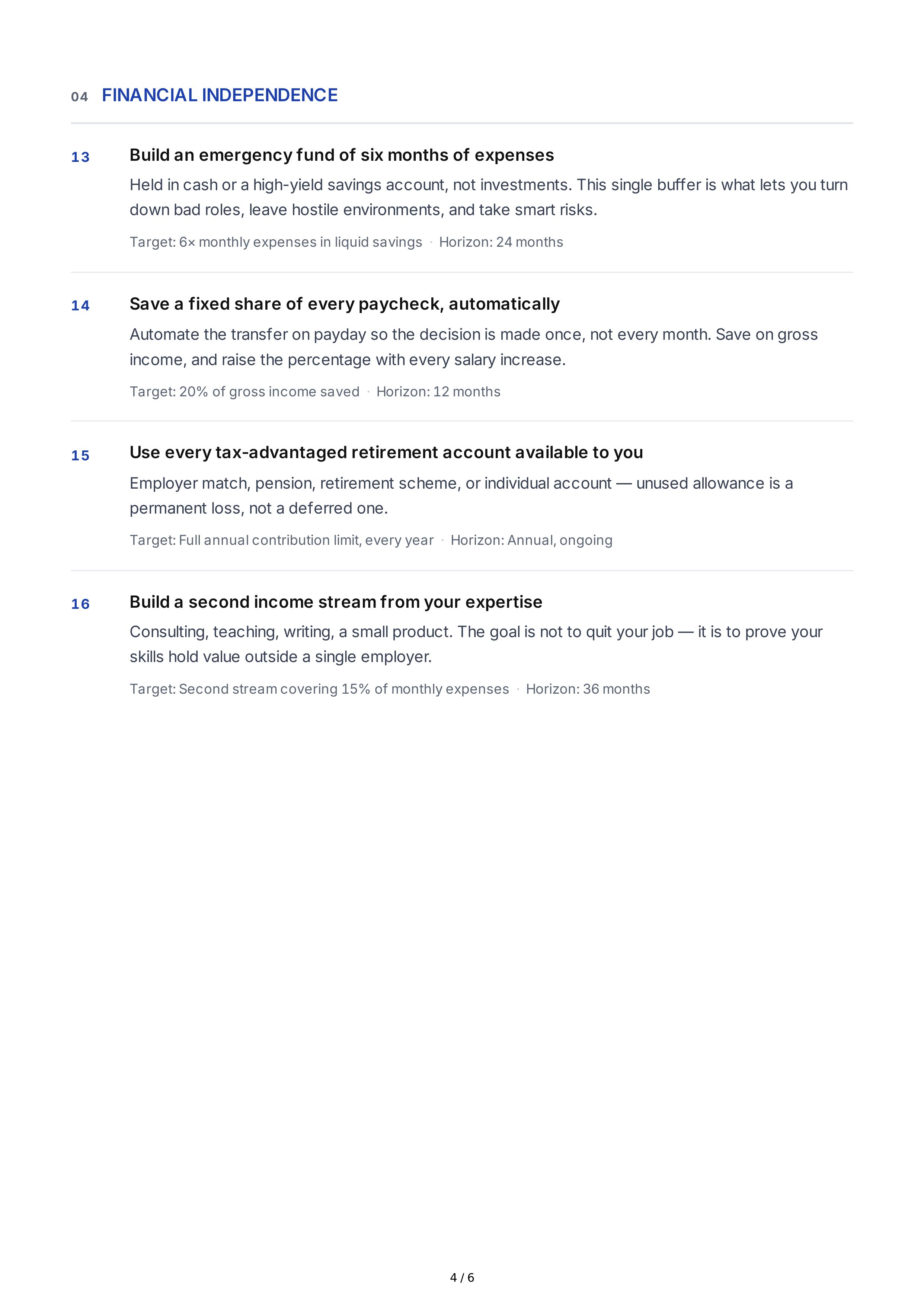 Career Success Life Goals — page 4