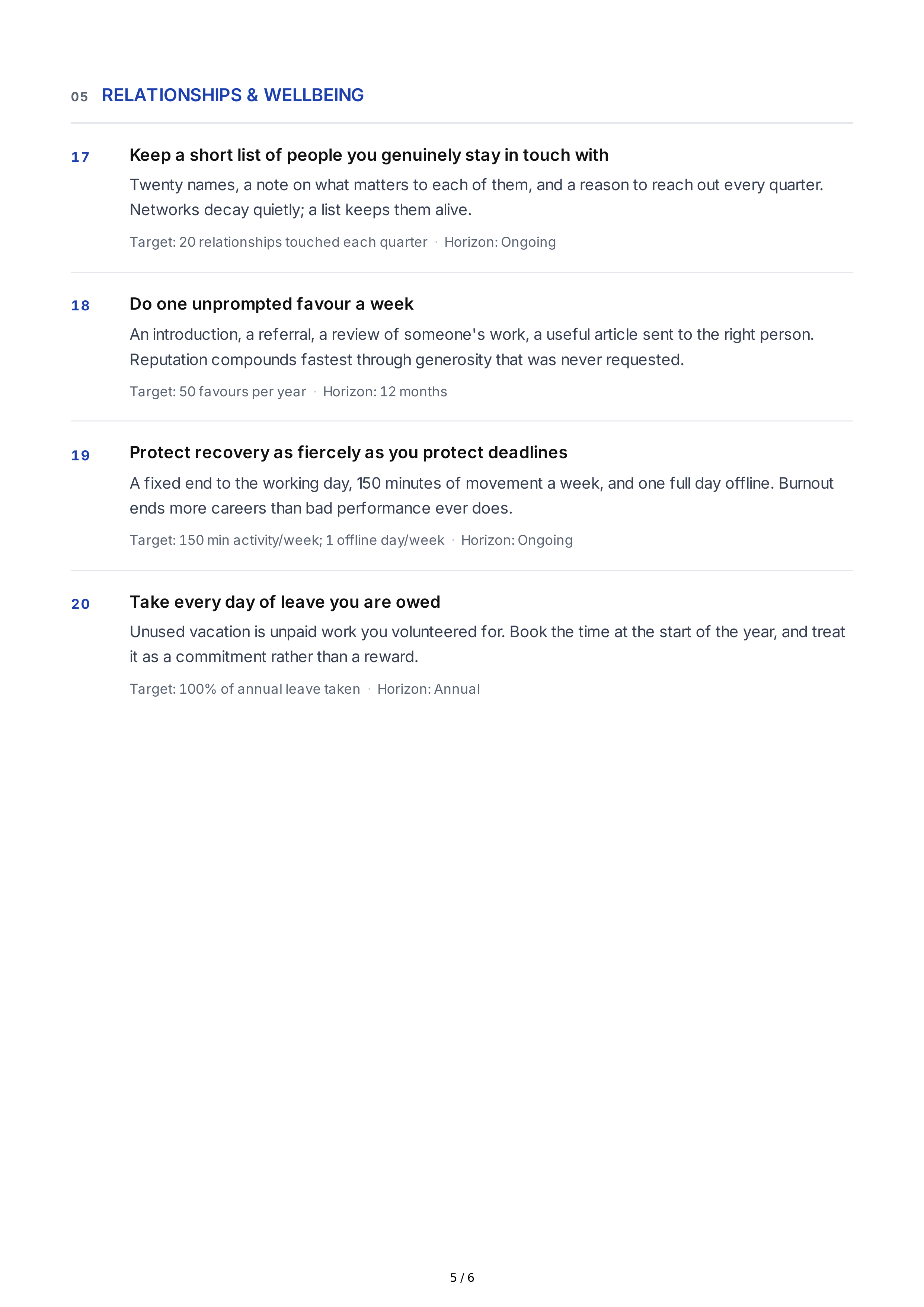 Career Success Life Goals — page 5