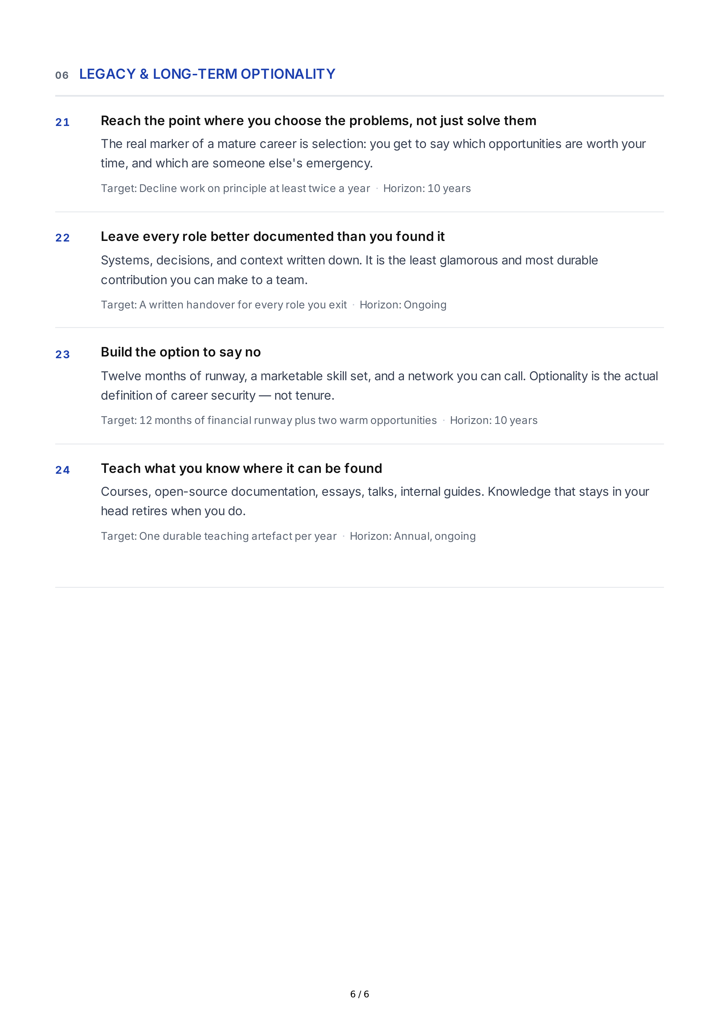 Career Success Life Goals — page 6