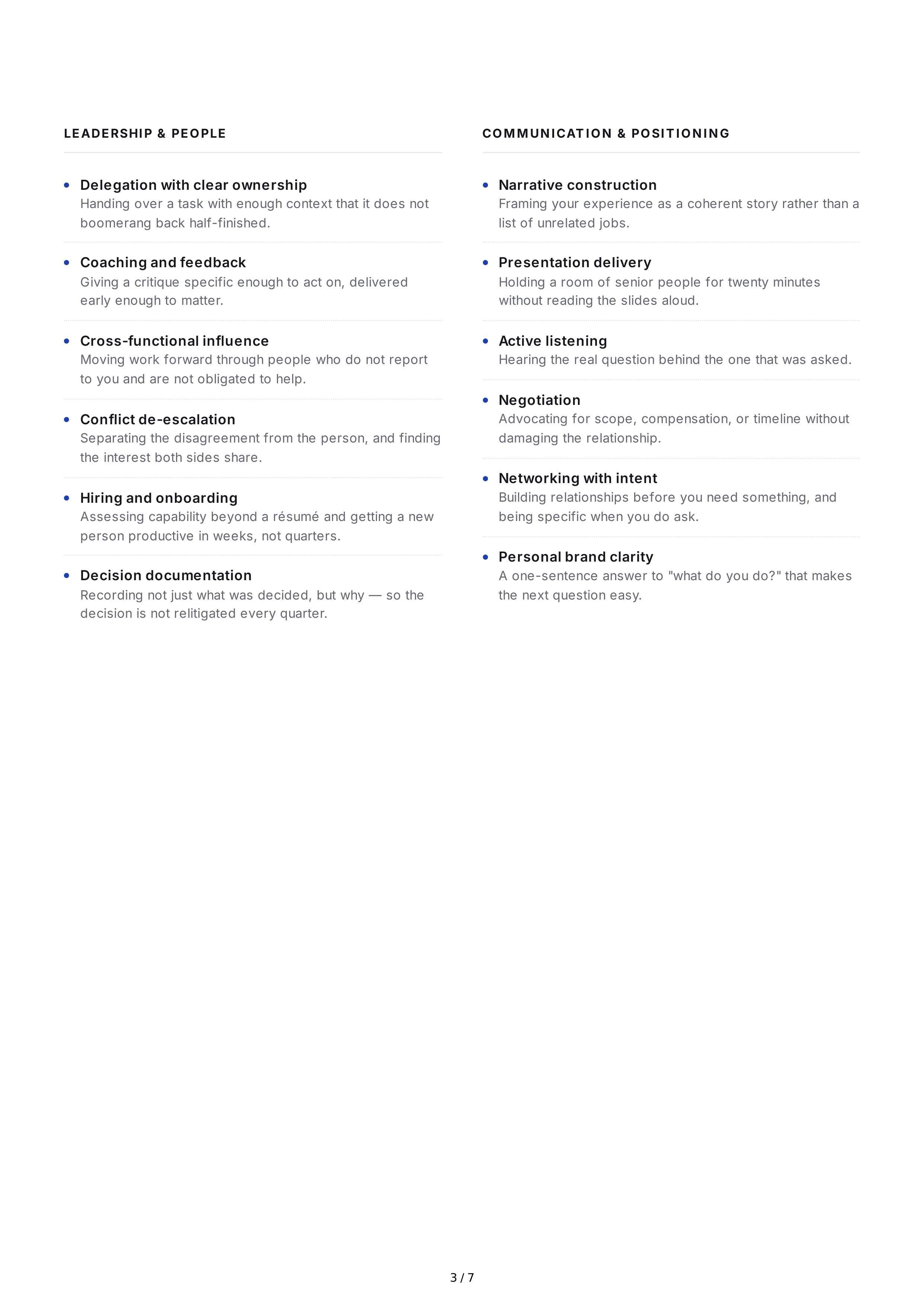 Career Transition Professional Goals — page 3