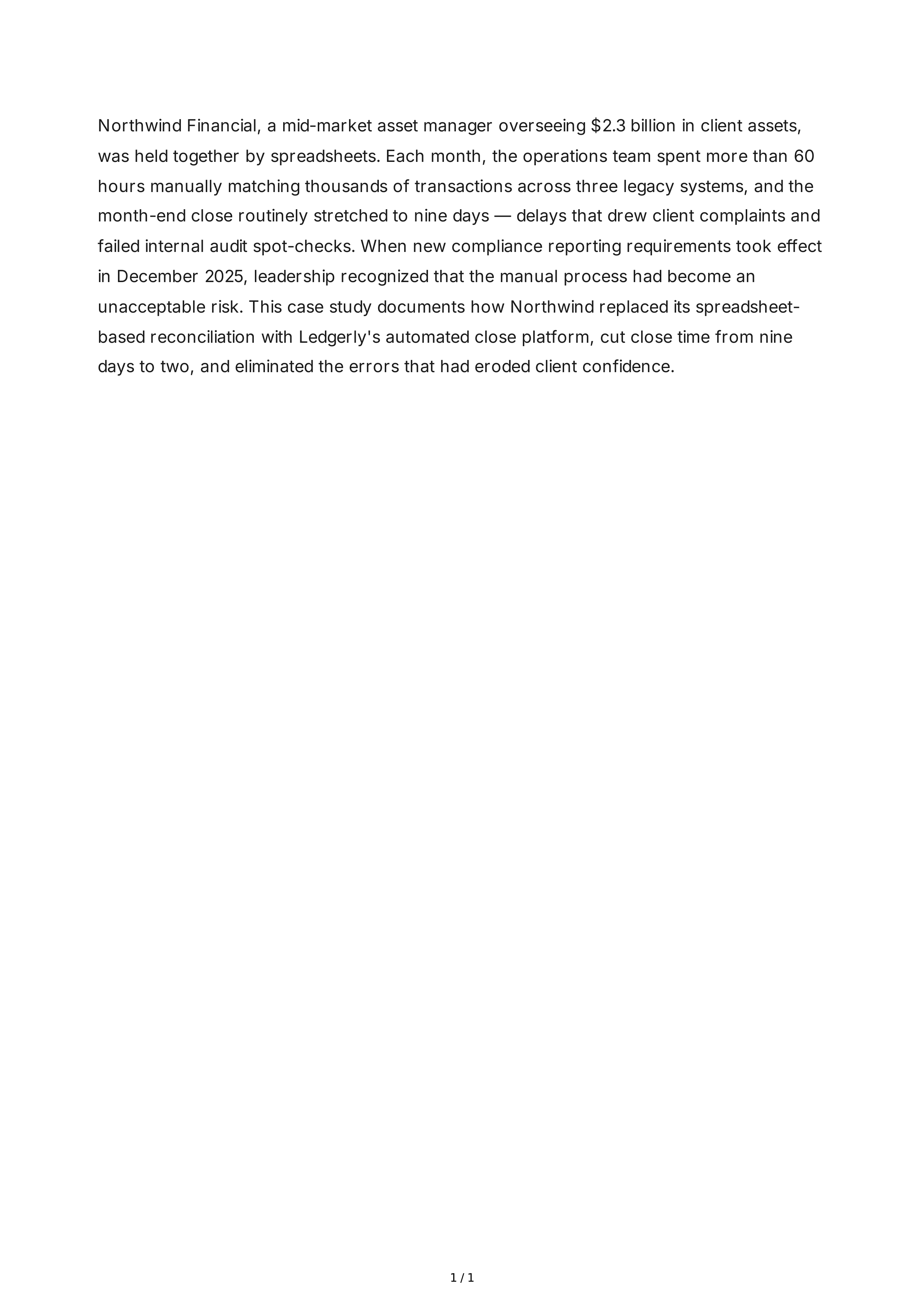 Case Study Introduction Paragraph — page 1