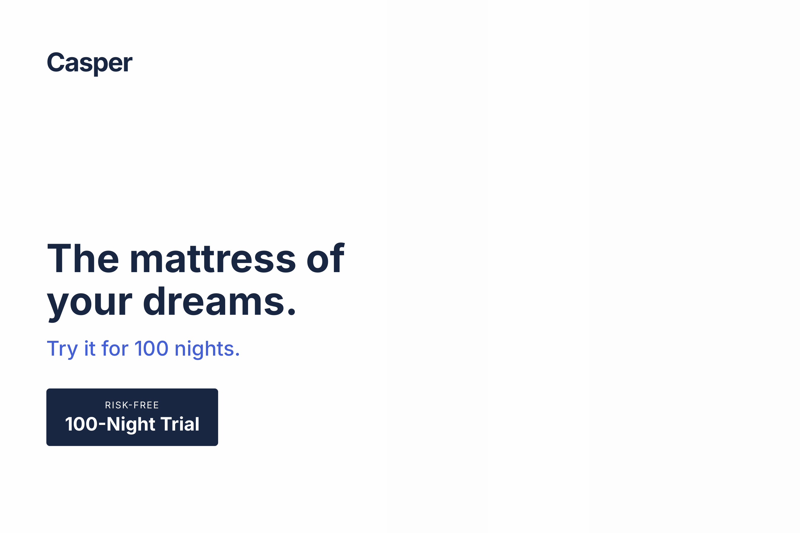 Casper 100-Night Risk-Free Trial Incentivized Acquisition Postcard — page 1