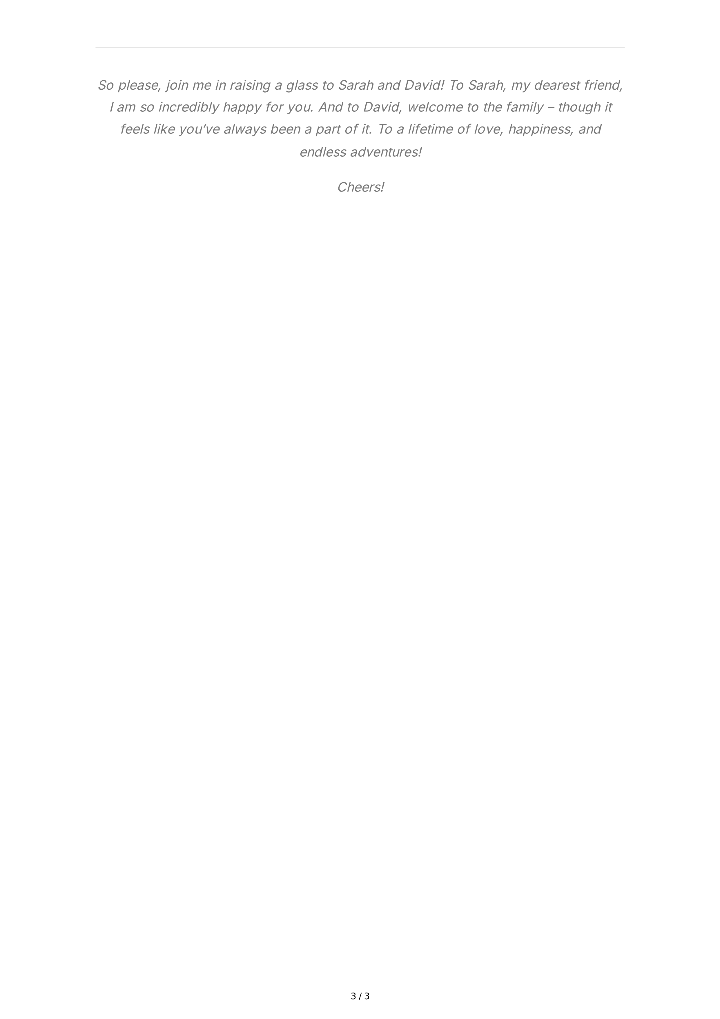 Casual Wedding Maid of Honor Speech — page 3