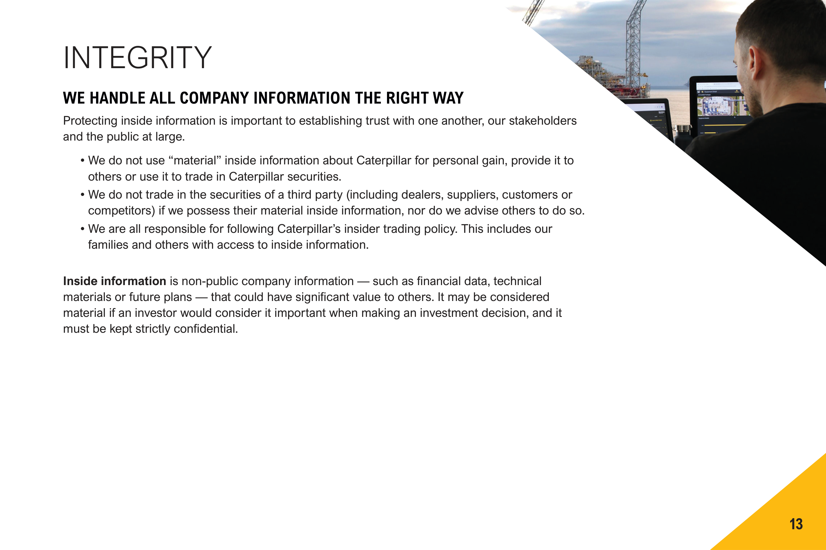 Caterpillar Company Code of Conduct Handbook — page 15