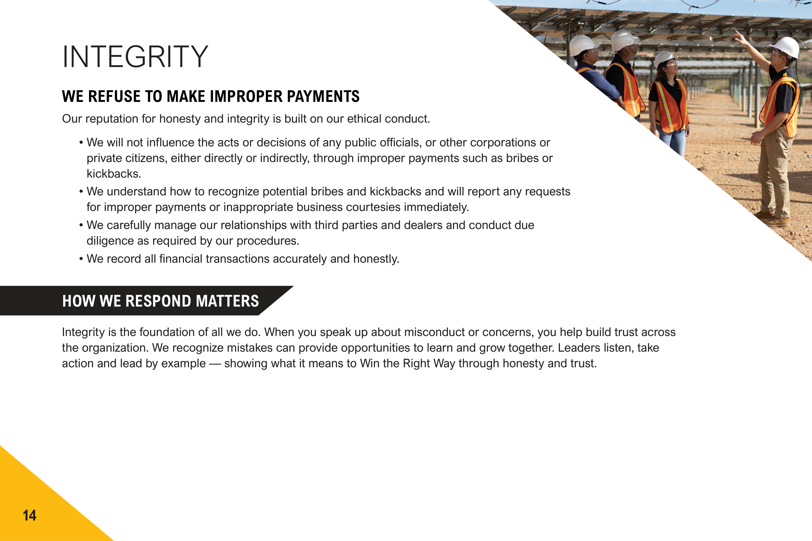 Caterpillar Company Code of Conduct Handbook — page 16