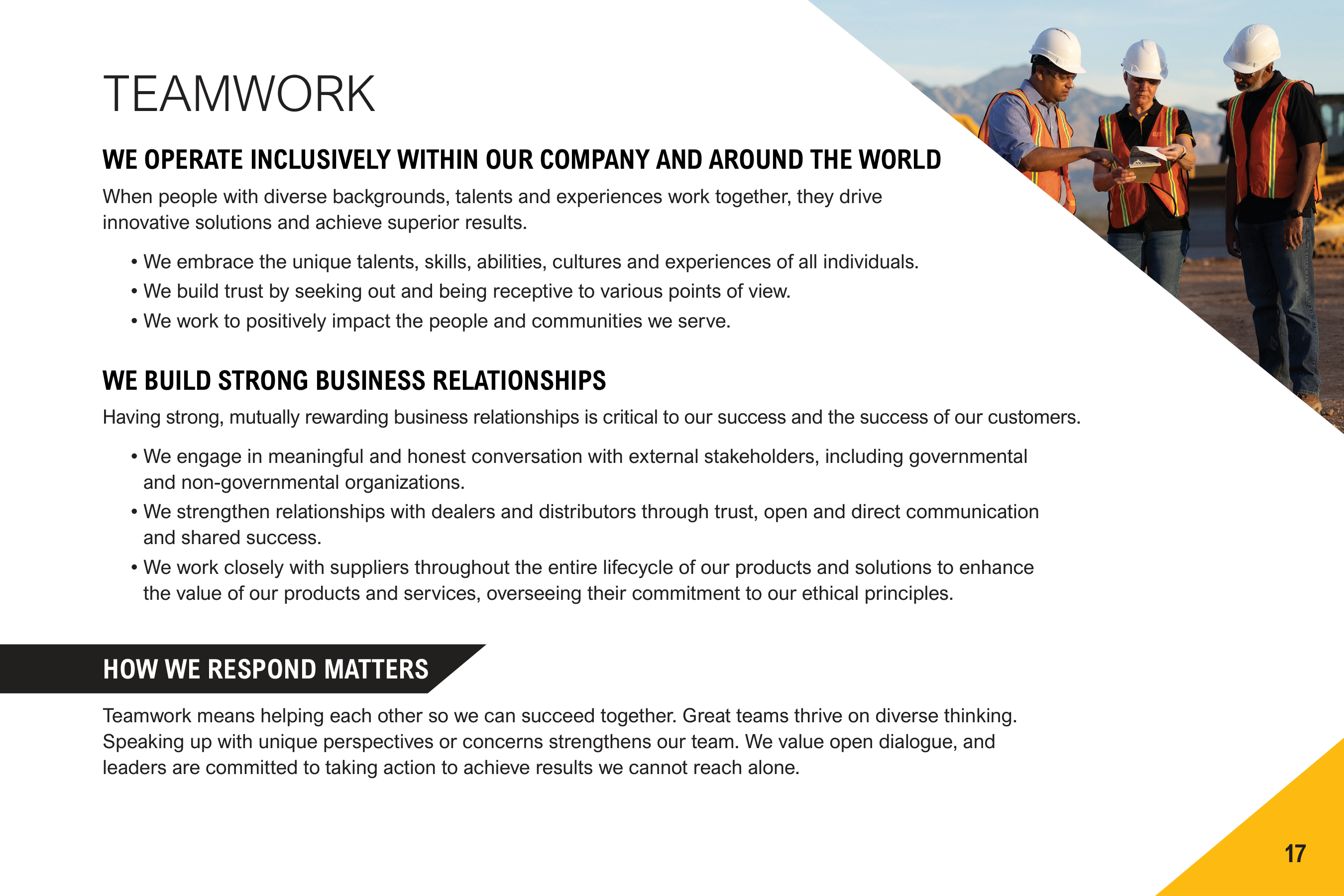 Caterpillar Company Code of Conduct Handbook — page 19