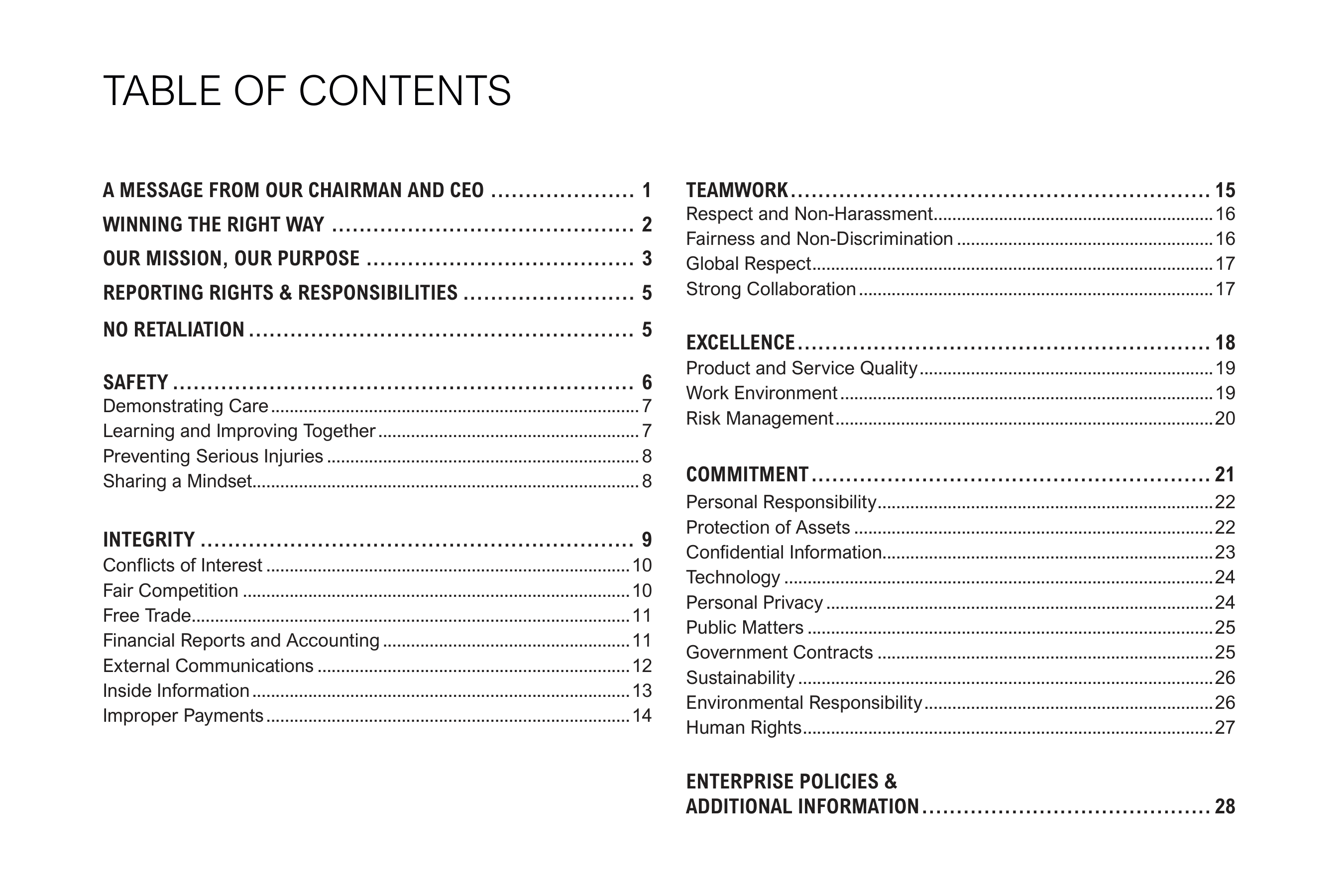Caterpillar Company Code of Conduct Handbook — page 2