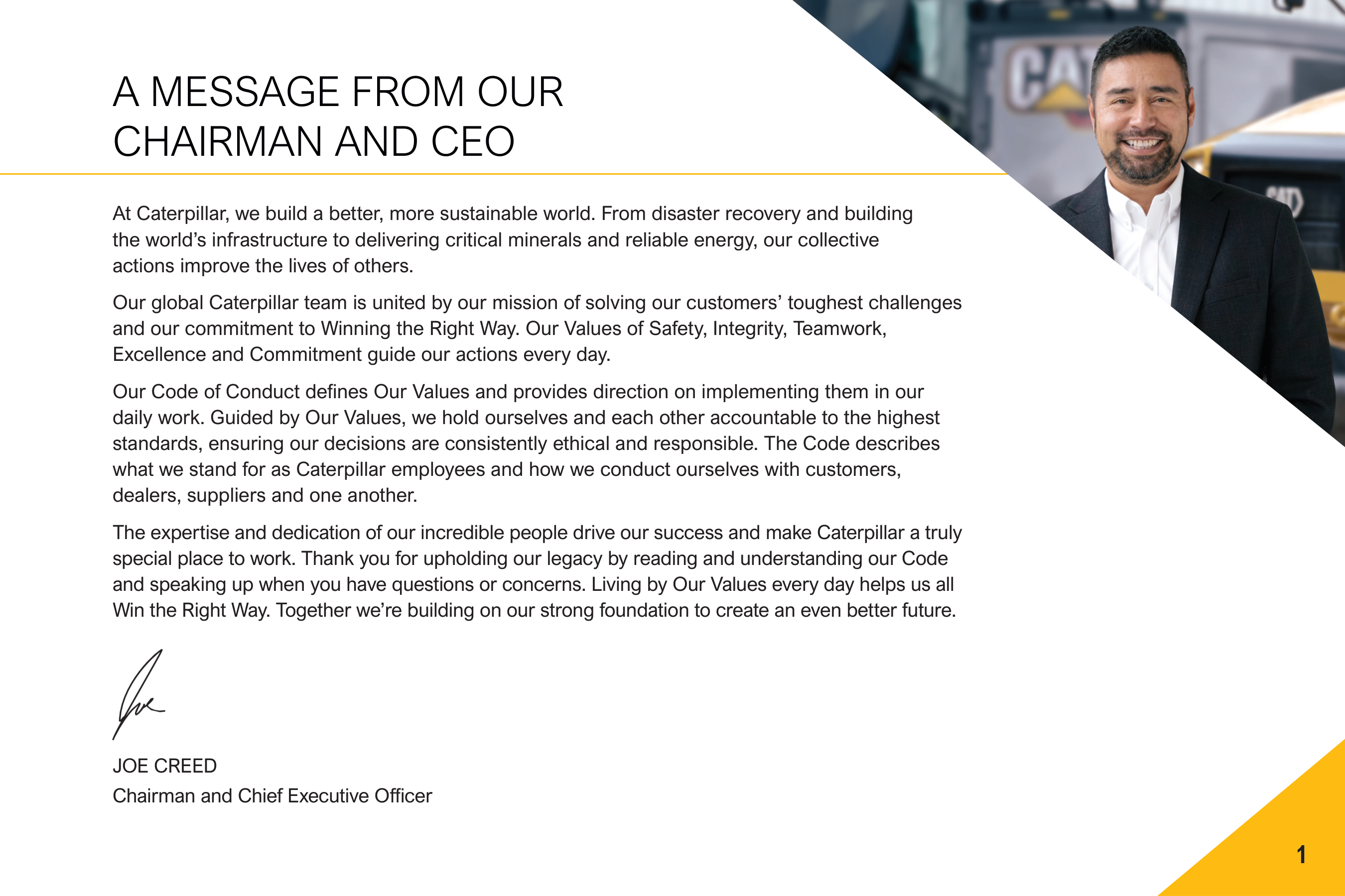 Caterpillar Company Code of Conduct Handbook — page 3