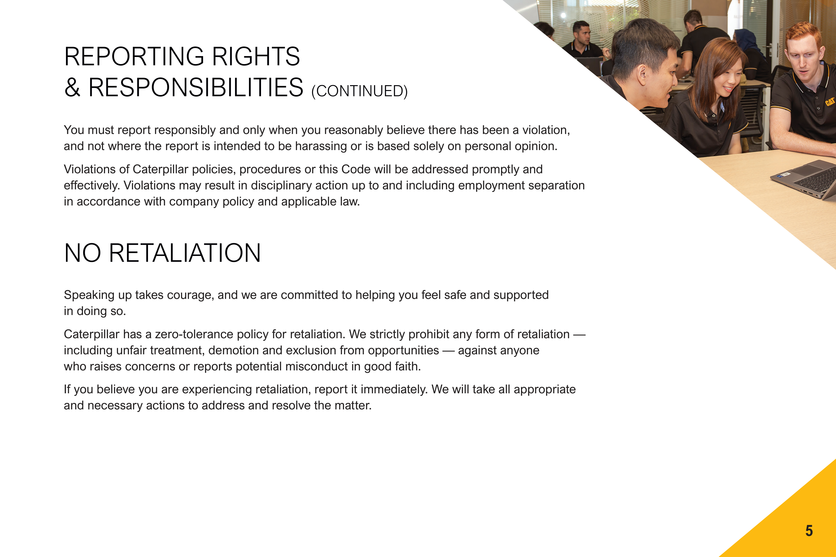 Caterpillar Company Code of Conduct Handbook — page 7