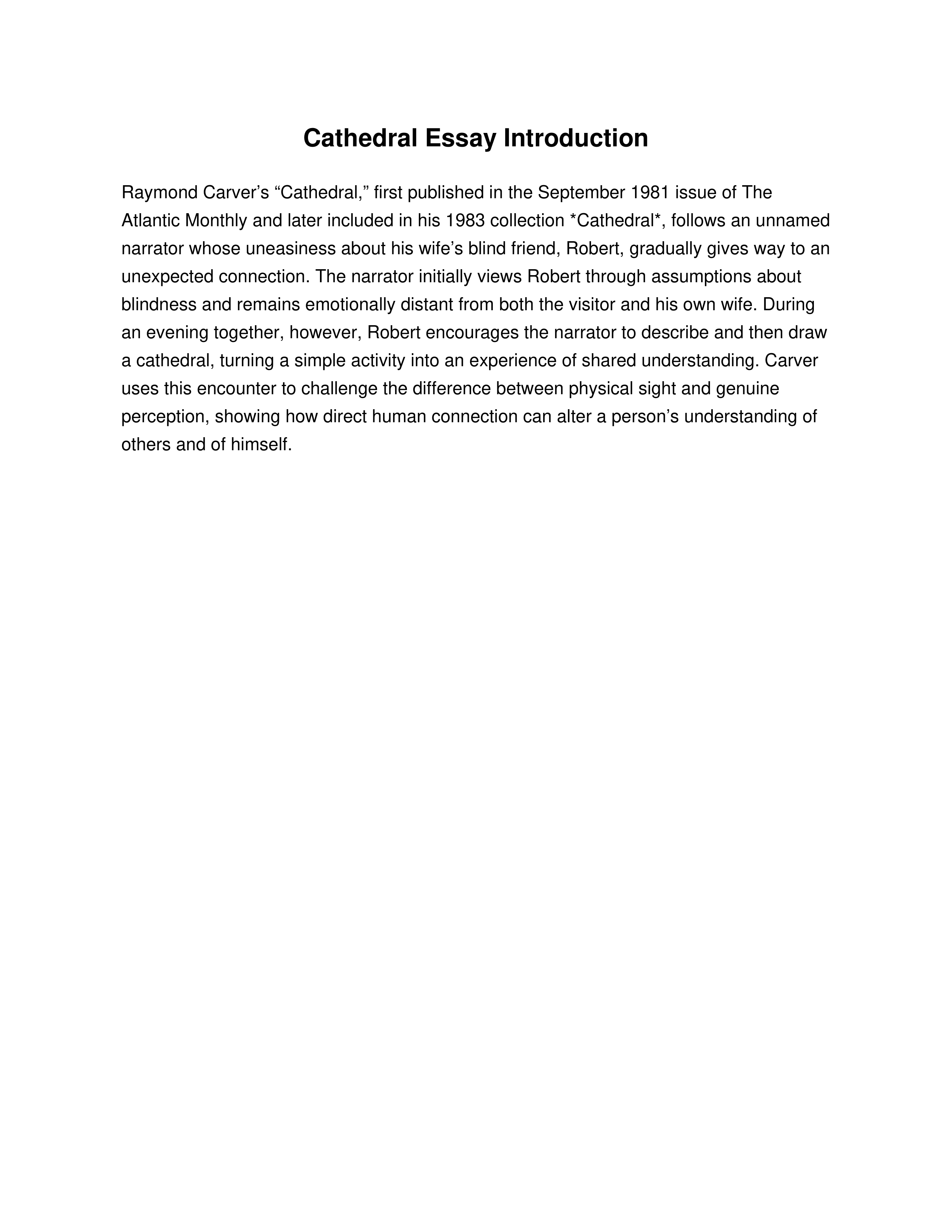 Cathedral Essay Introduction — page 1