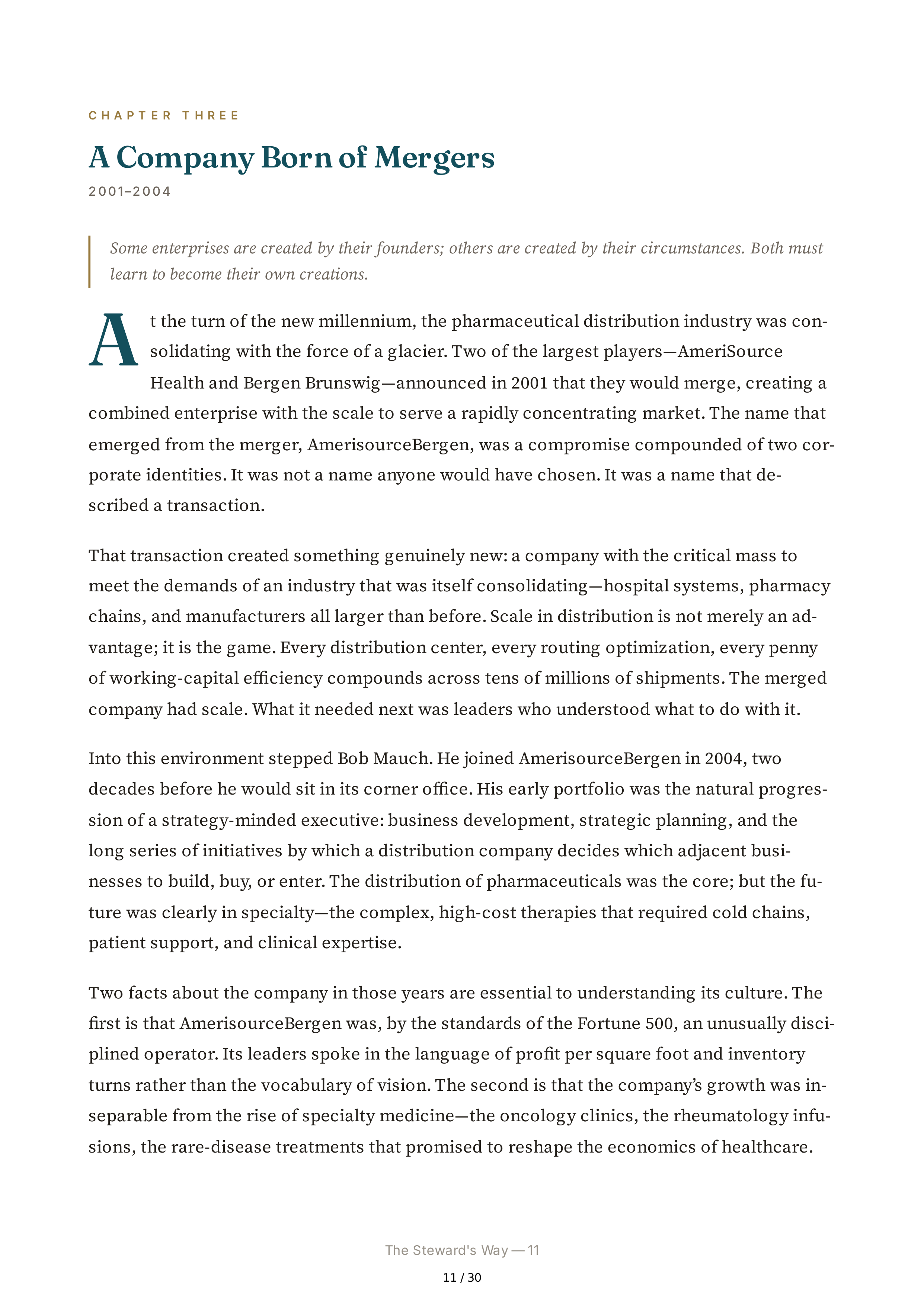 Cencora CEO Robert P. Bob Mauch Biography — page 11