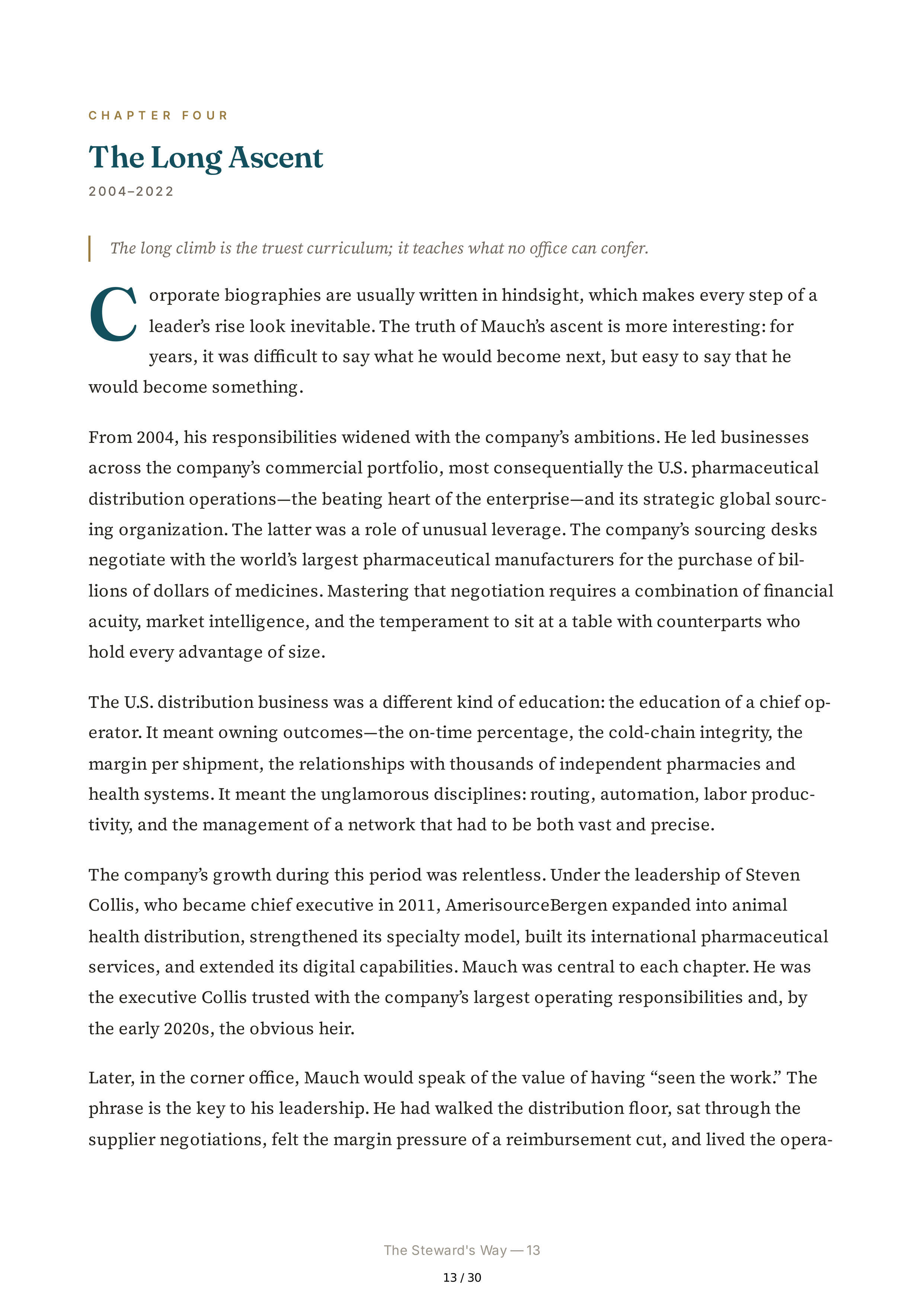 Cencora CEO Robert P. Bob Mauch Biography — page 13