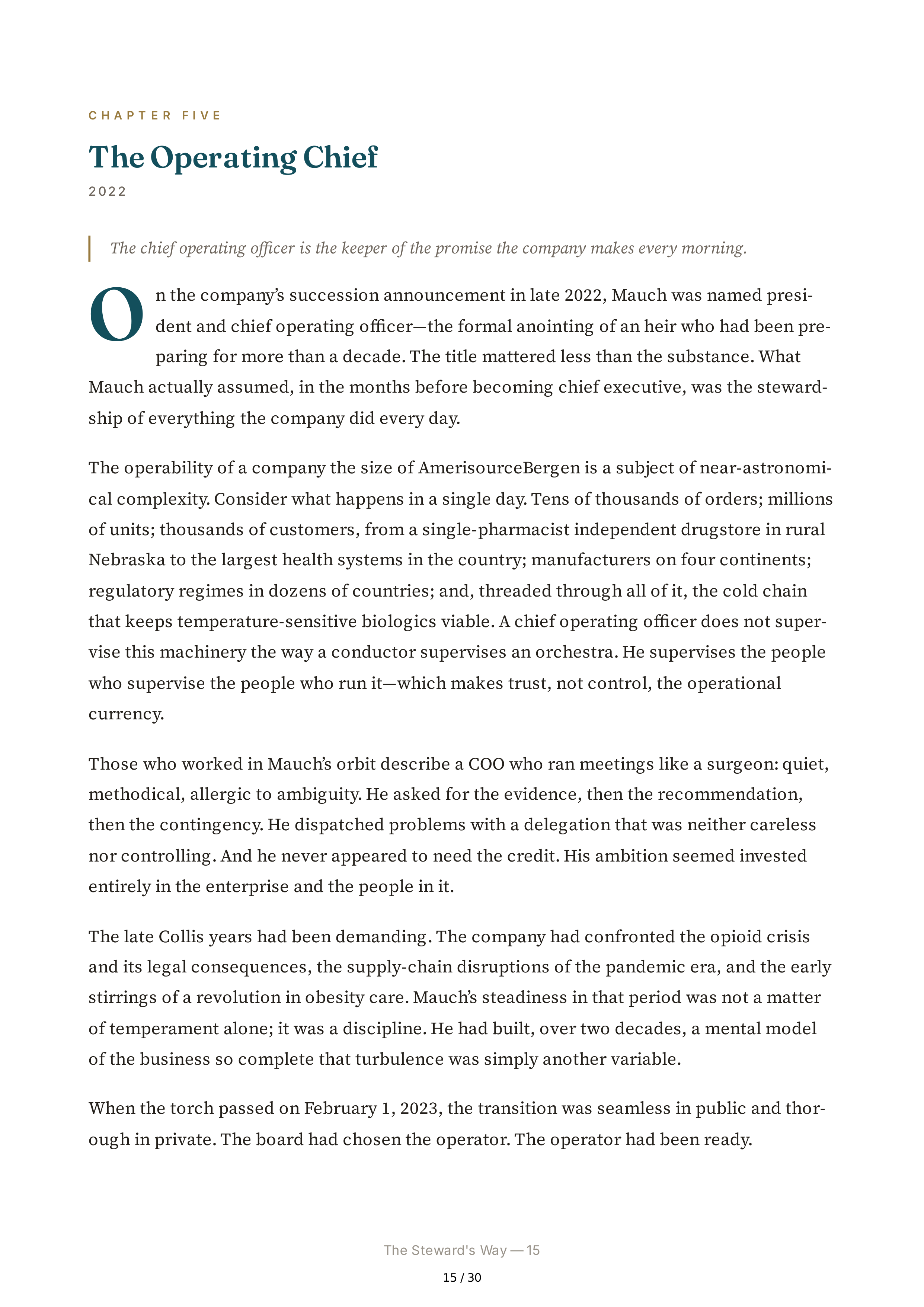 Cencora CEO Robert P. Bob Mauch Biography — page 15