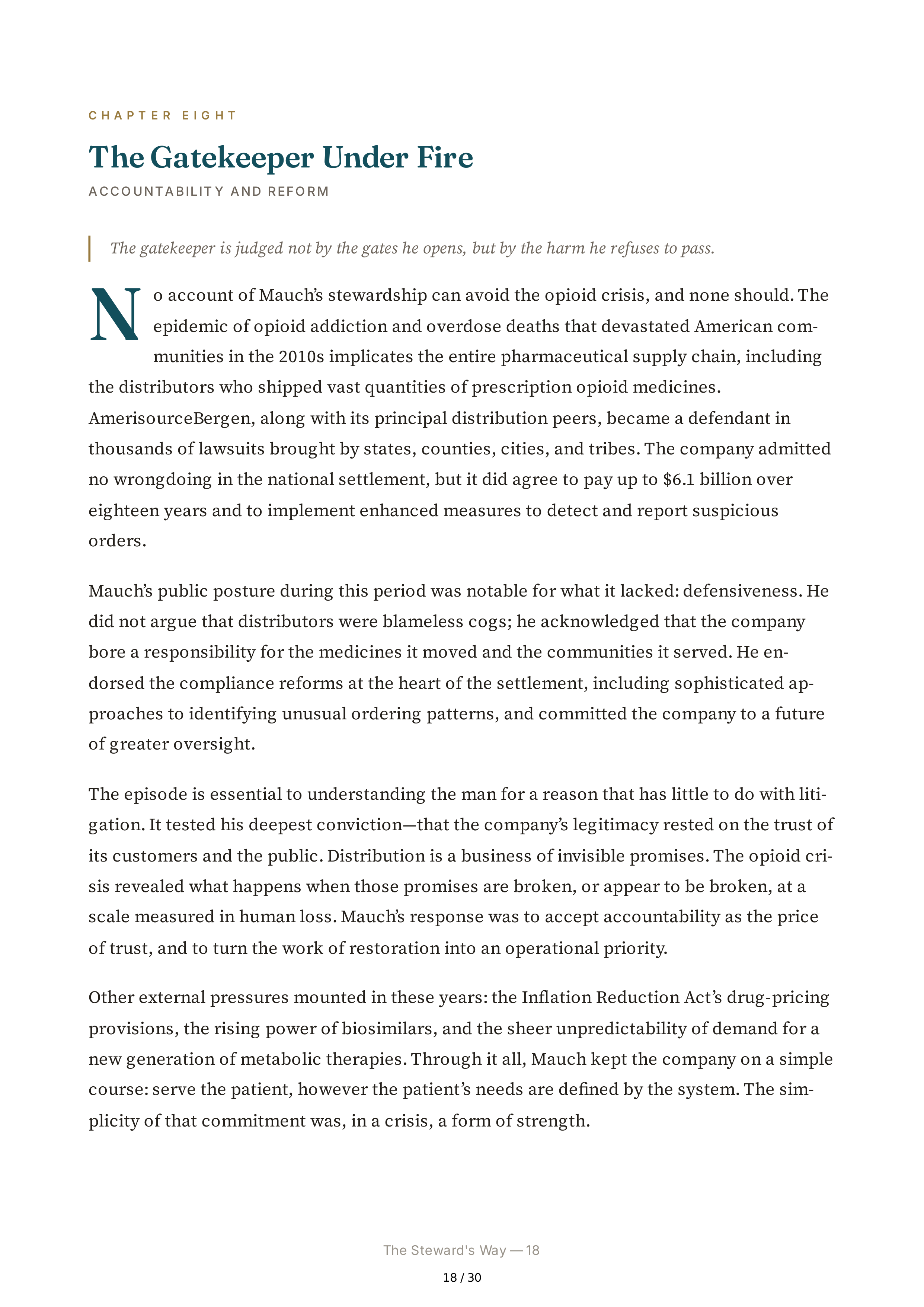 Cencora CEO Robert P. Bob Mauch Biography — page 18