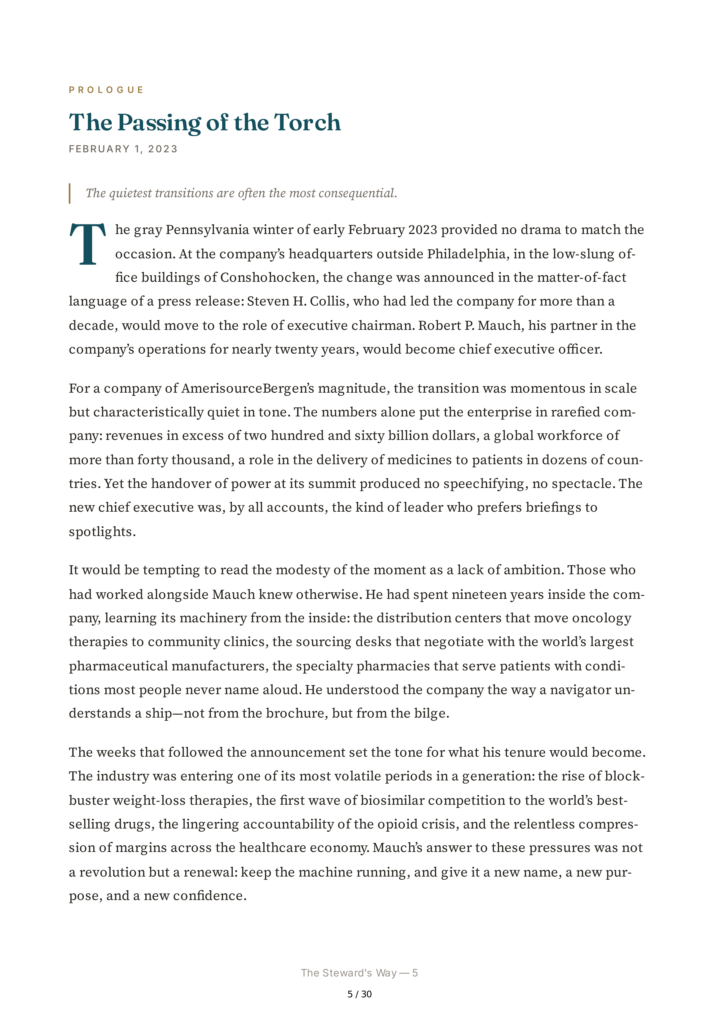 Cencora CEO Robert P. Bob Mauch Biography — page 5