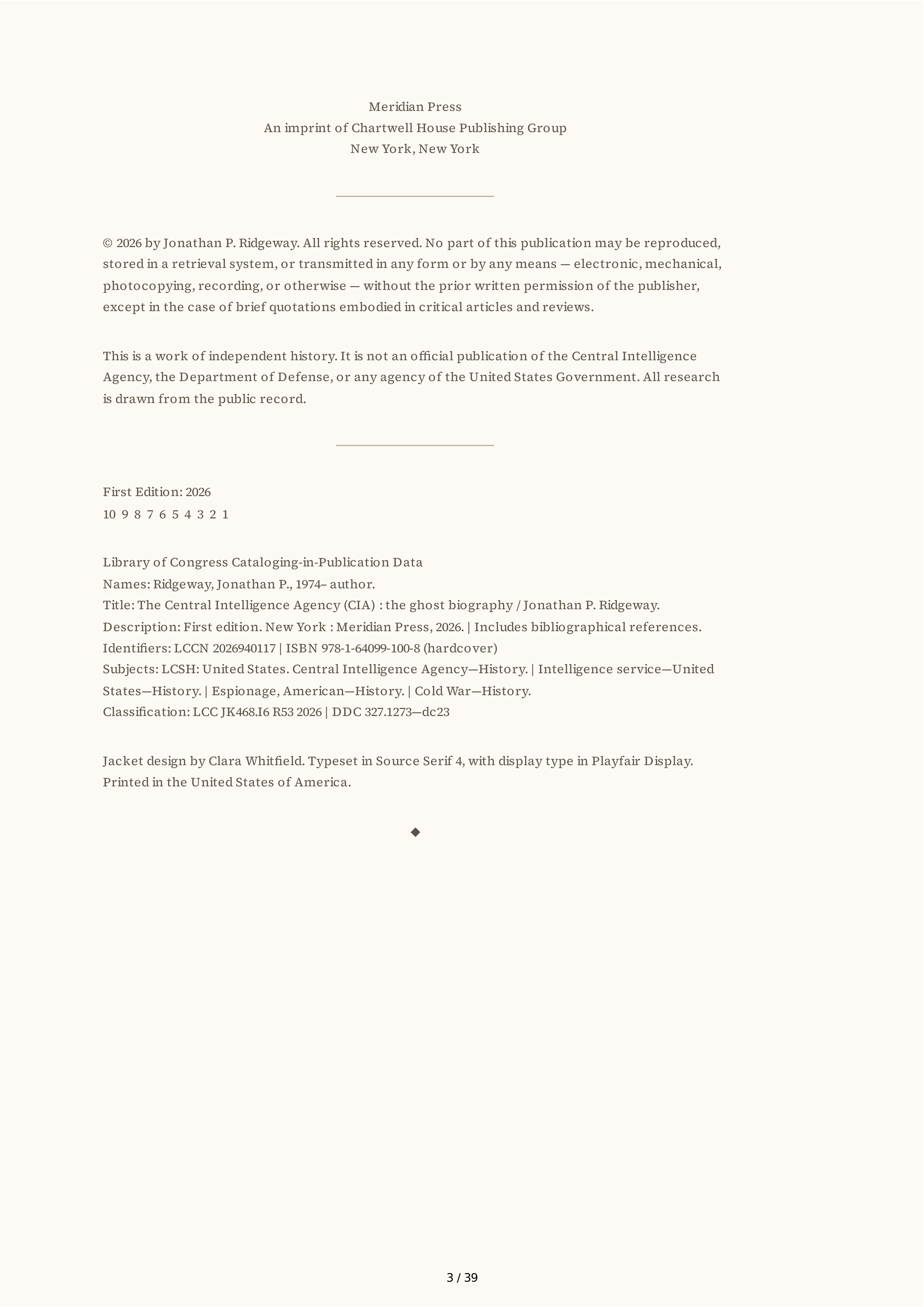 Central Intelligence Agency (CIA) The Ghost Biography — page 3