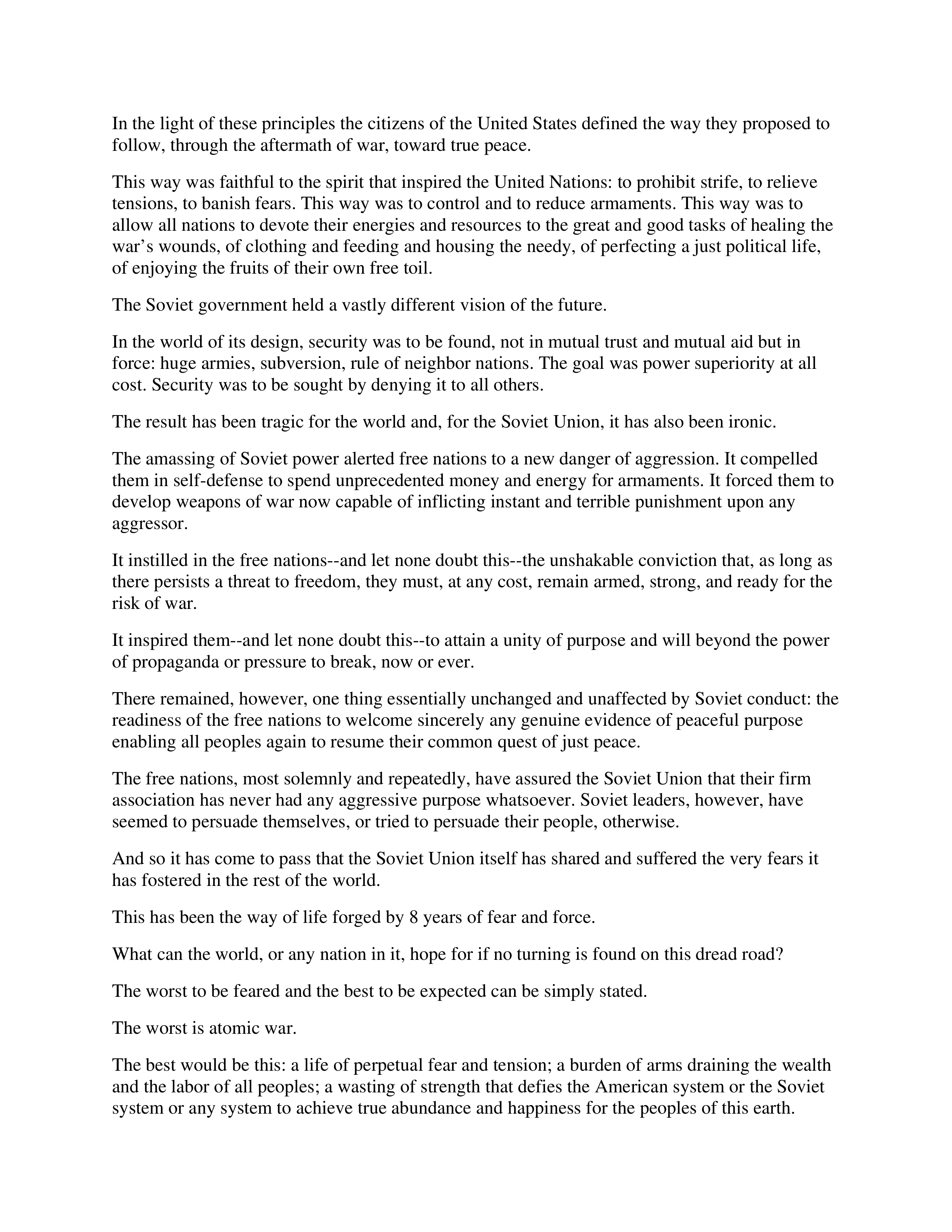 Chance for Peace Persuasive Speech — page 2