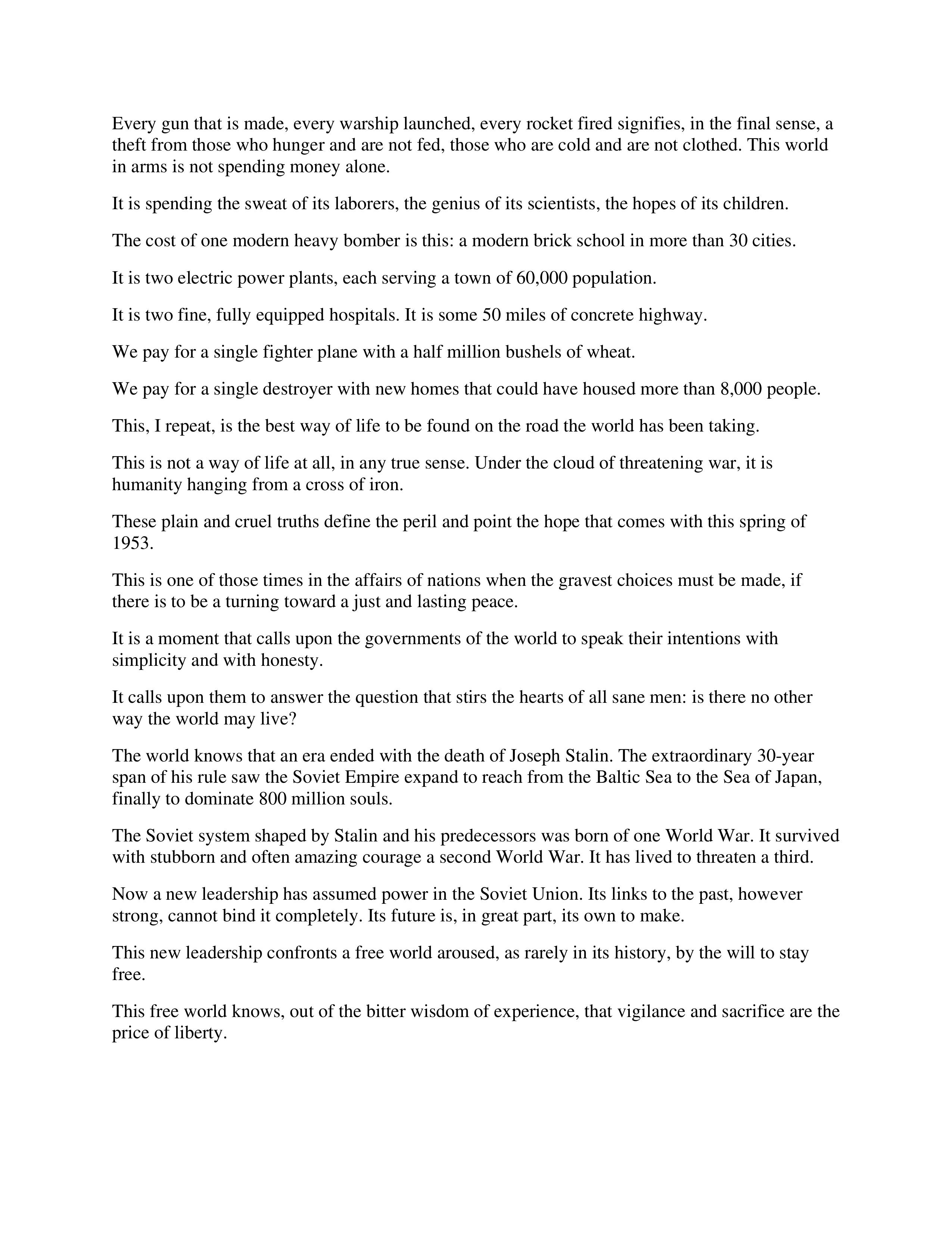 Chance for Peace Persuasive Speech — page 3