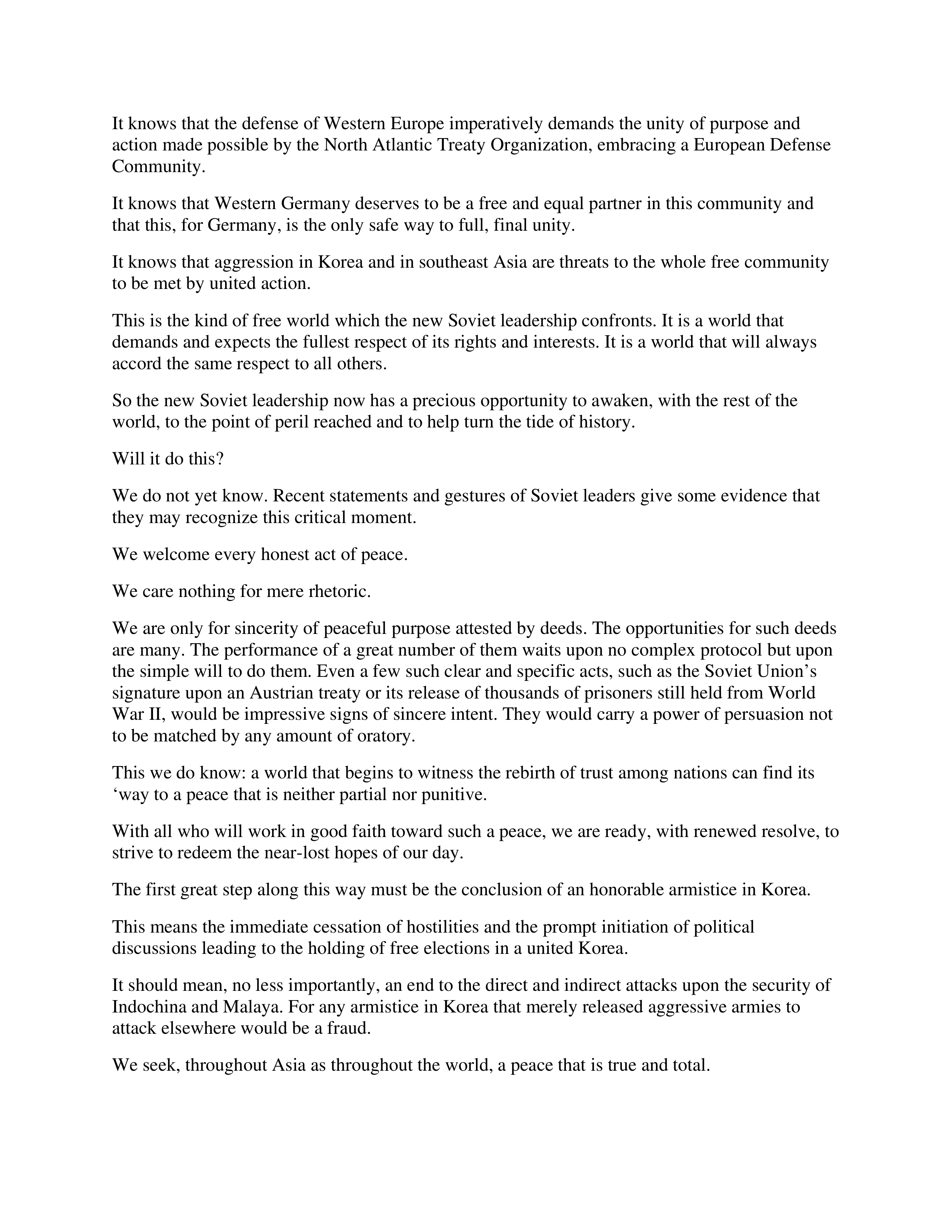 Chance for Peace Persuasive Speech — page 4