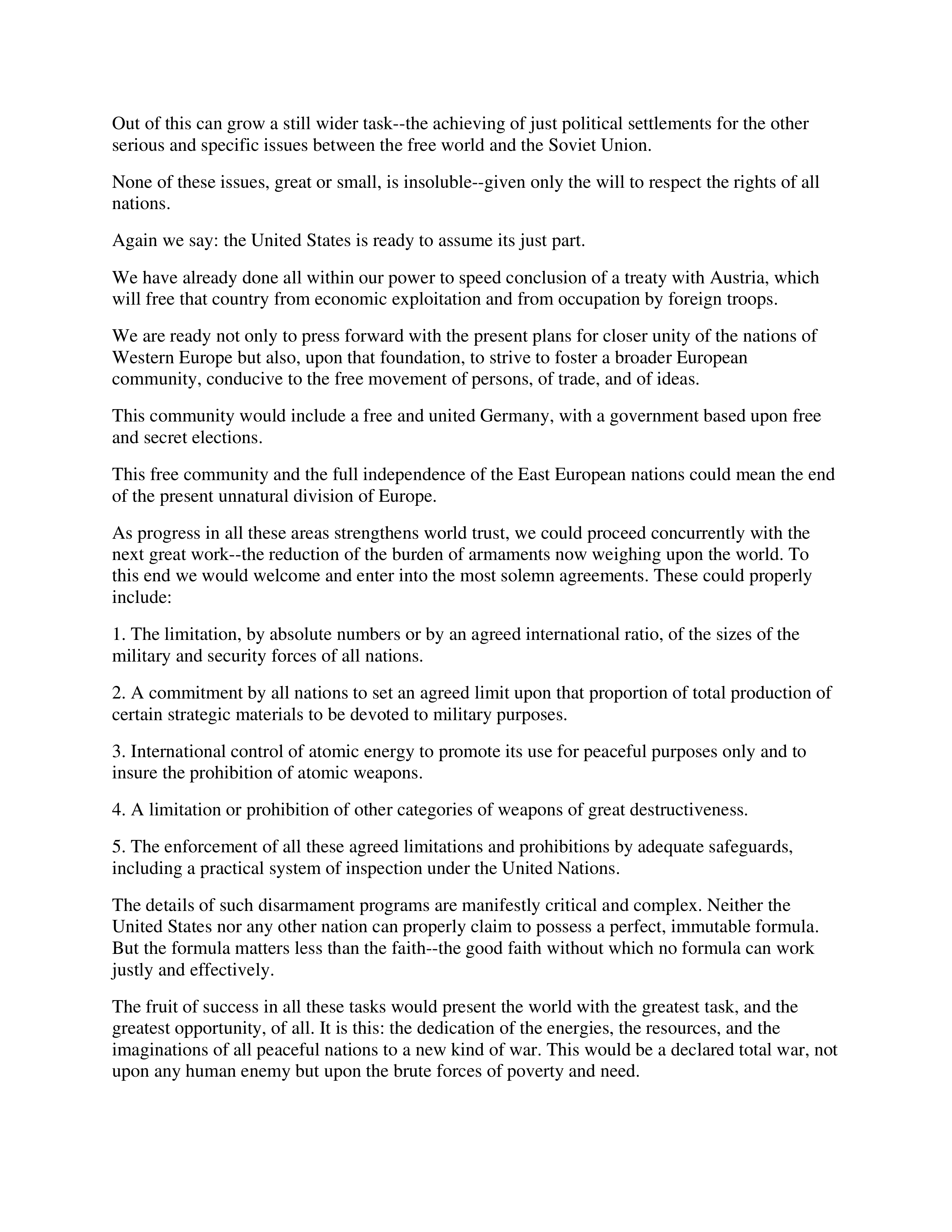 Chance for Peace Persuasive Speech — page 5