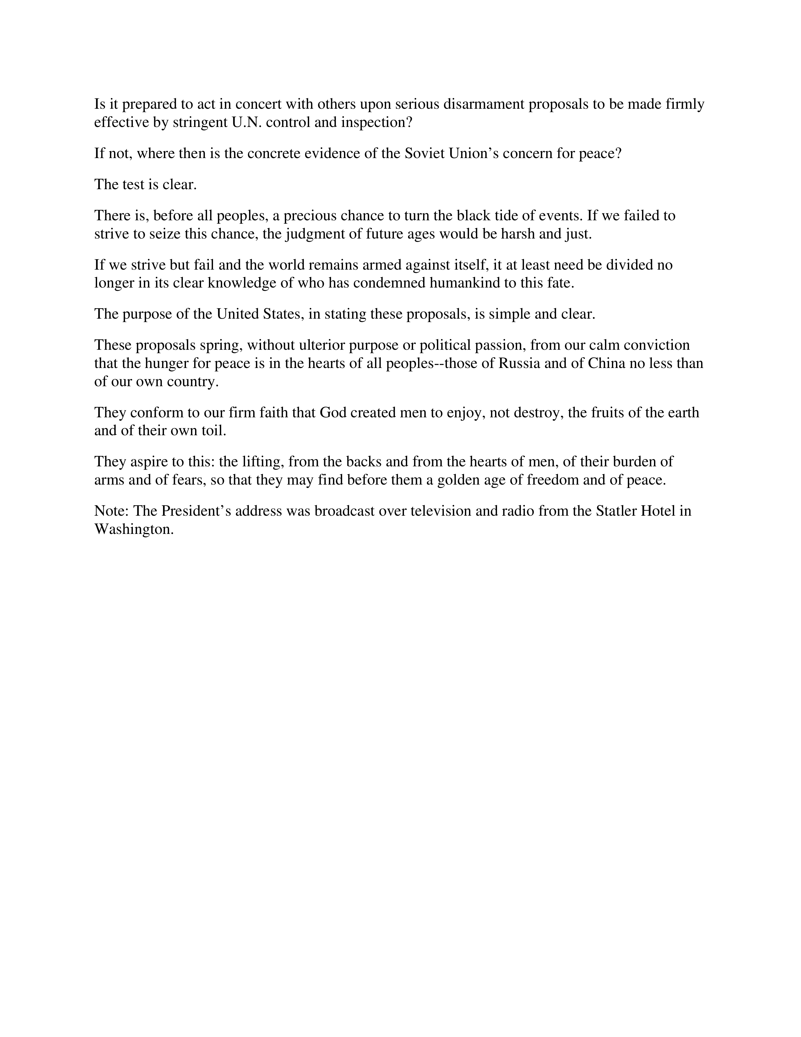 Chance for Peace Persuasive Speech — page 7