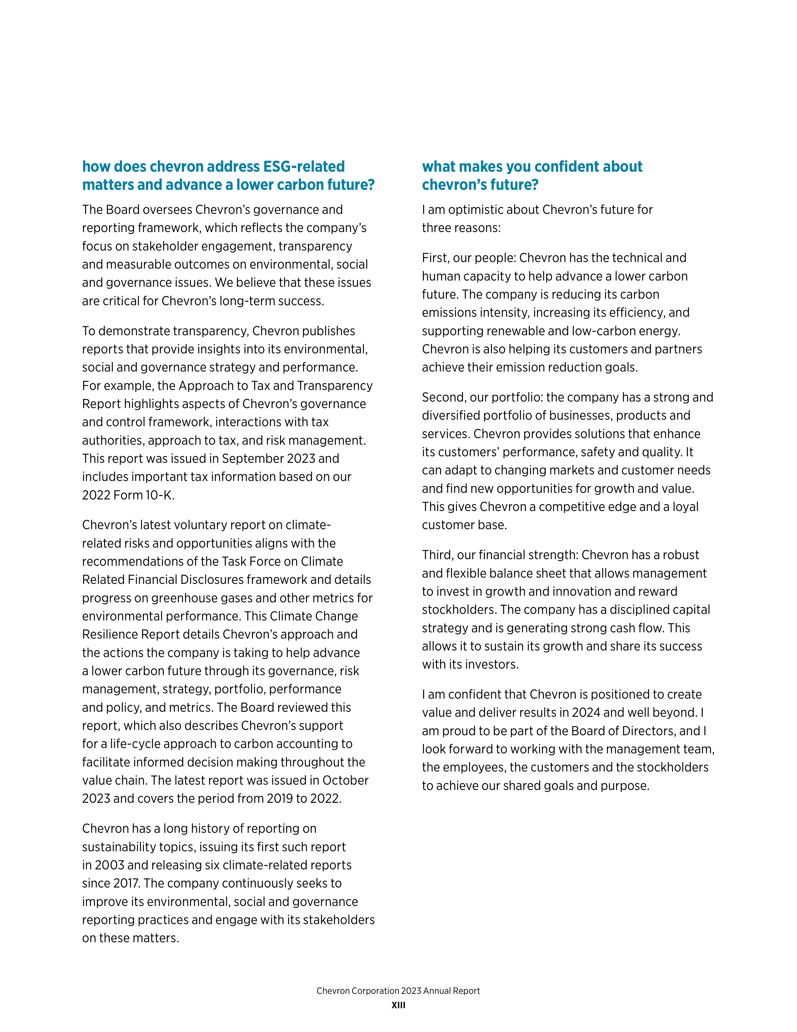 Chevron Annual Report — page 15