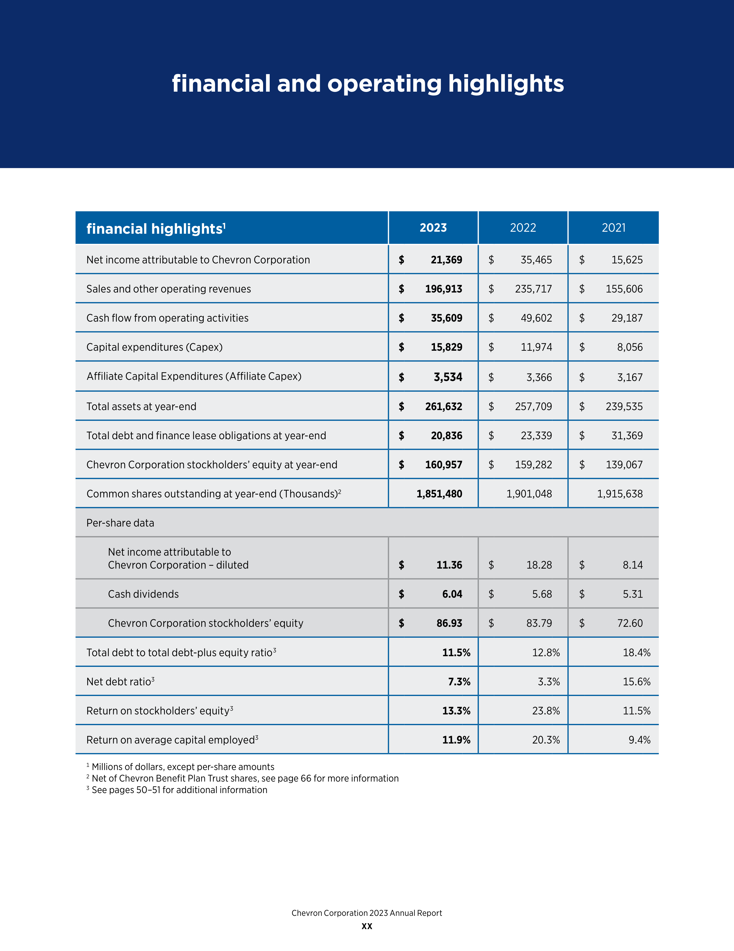 Chevron Annual Report — page 22