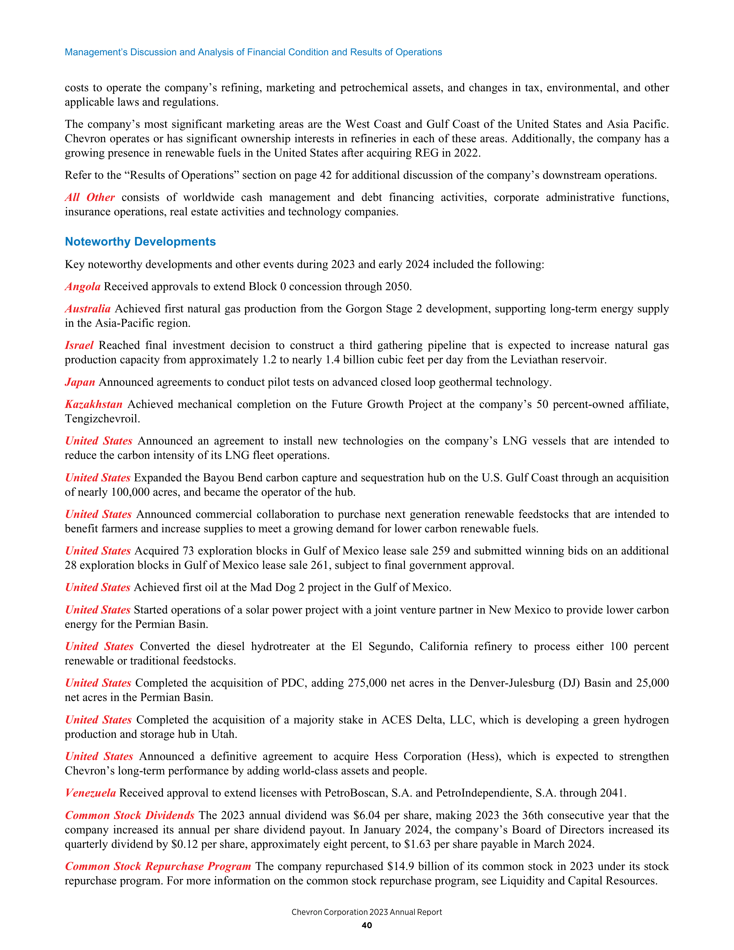 Chevron Annual Report — page 32
