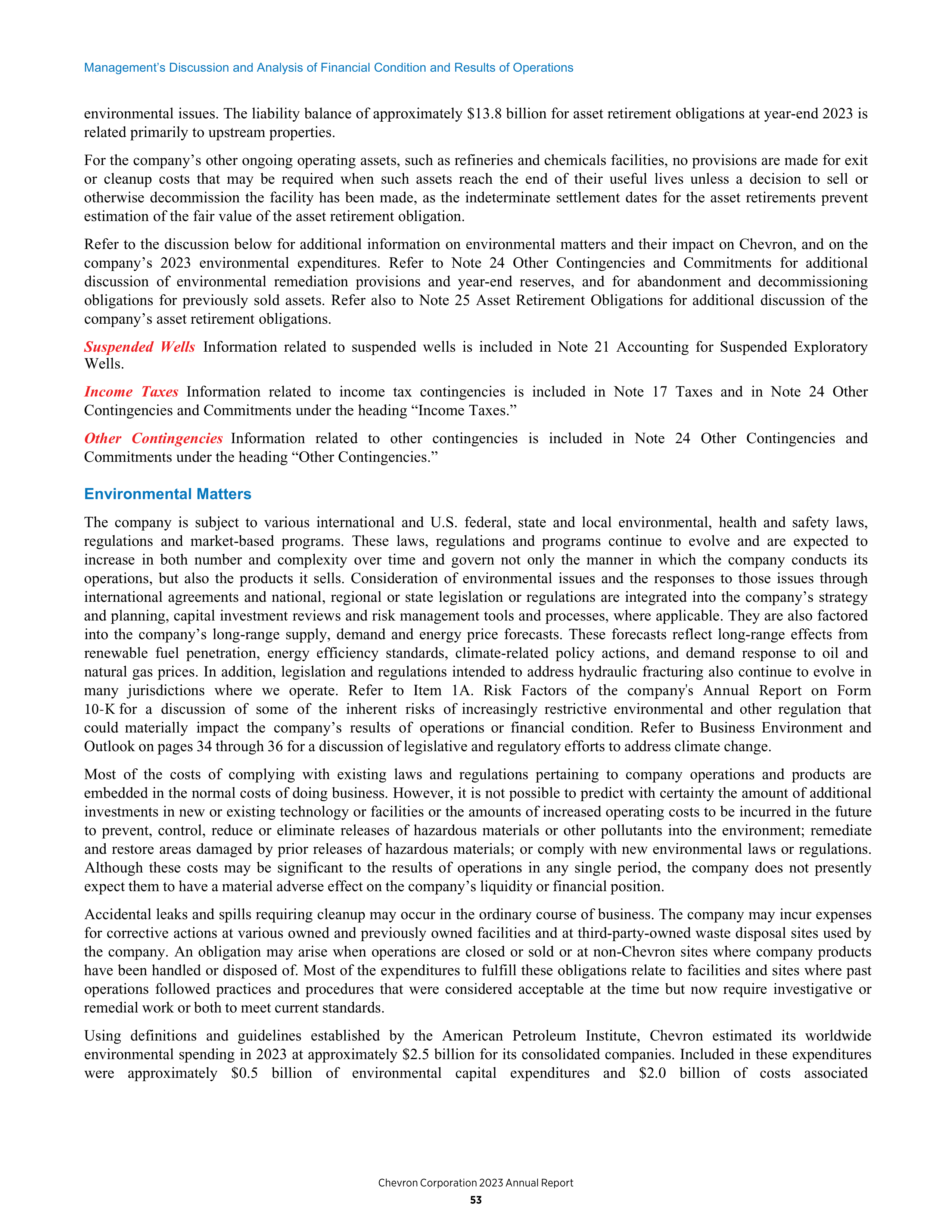 Chevron Annual Report — page 45